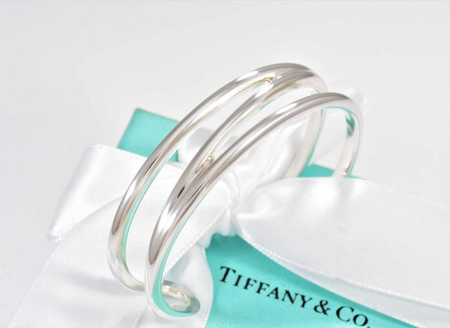 7" Tiffany & Co Sterling Silver Diagonal Open Weave Cuff Love Bracelet in Pouch