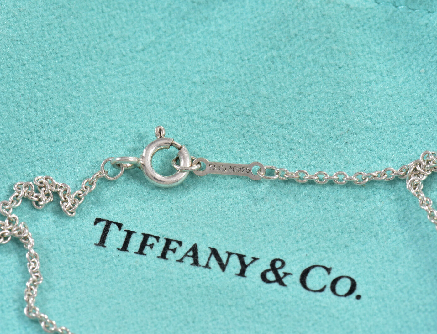 Tiffany & Co Silver Paloma Picasso Melody Mini Pendant 18" Necklace in Box Pouch