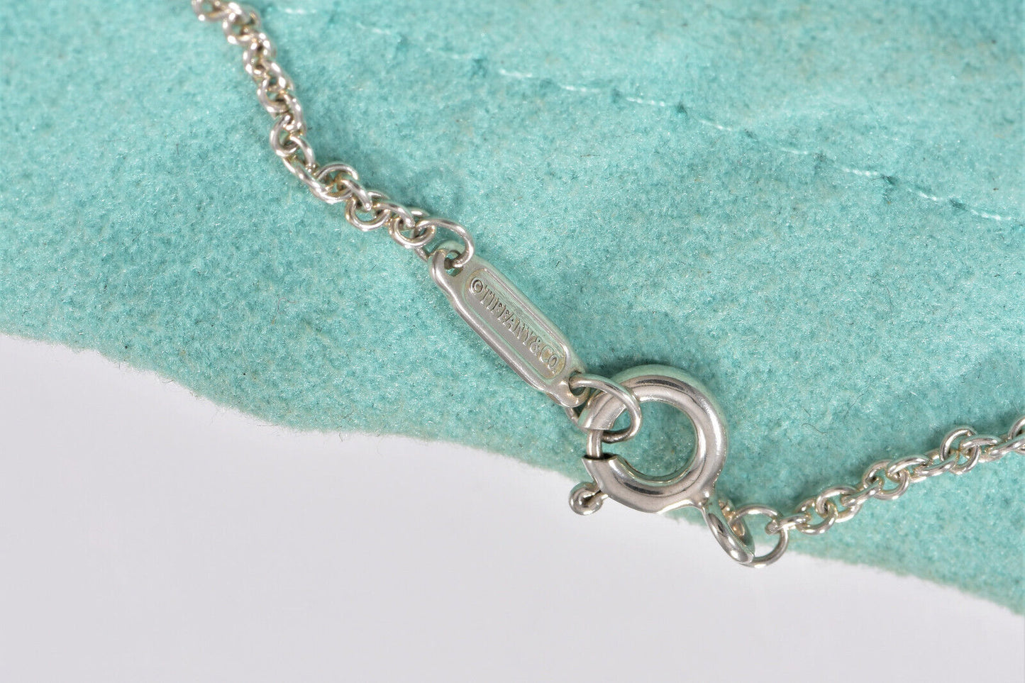 Tiffany & Co Silver XL 2.5" Oval Key Charm Pendant 30.5" Chain Necklace Boxed