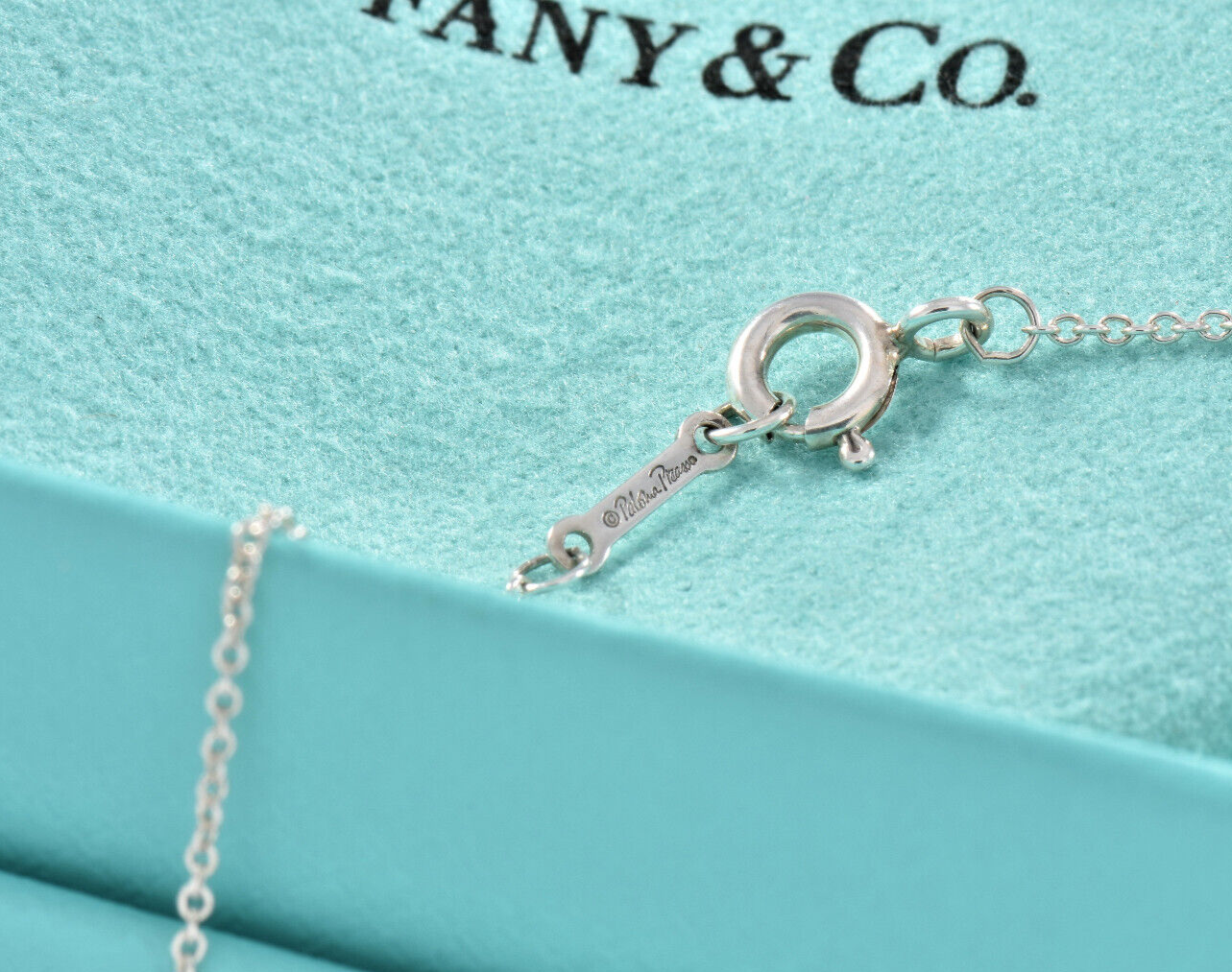 6.25" Tiffany & Co Silver Paloma Picasso Loving Heart Chain Bracelet in Pouch XS