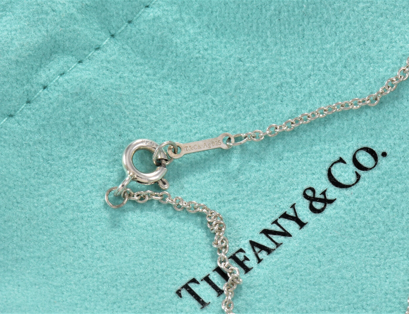 7" Tiffany & Co Diamond Silver Paloma Picasso Double Loving Heart Bracelet Boxed