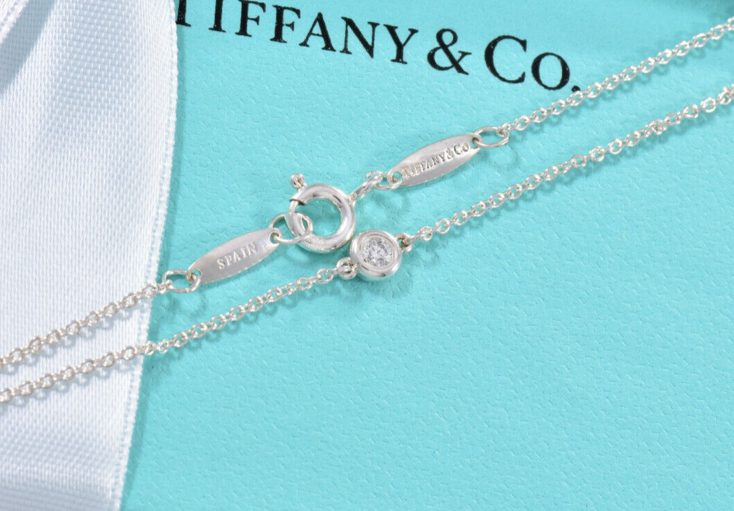 Tiffany & Co Silver Elsa Peretti Diamonds By Yard 7.25" Chain Bracelet in Box