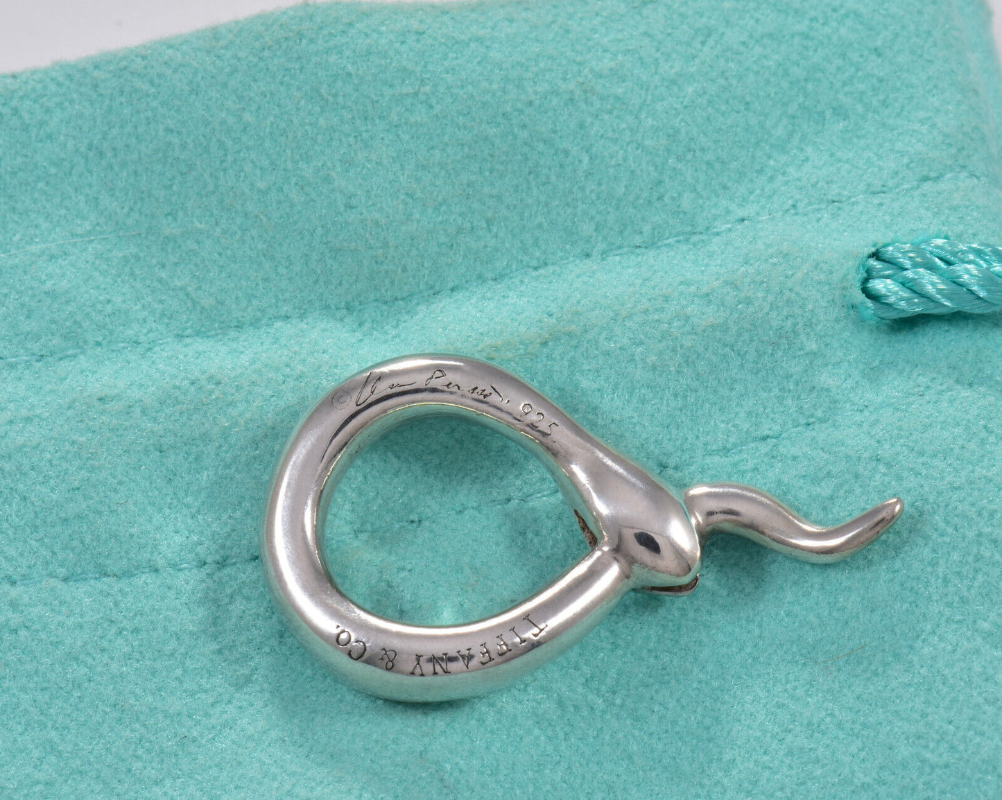 Tiffany & Co Silver Elsa Peretti Snake Charm Pendant for Necklace Bracelet Rare