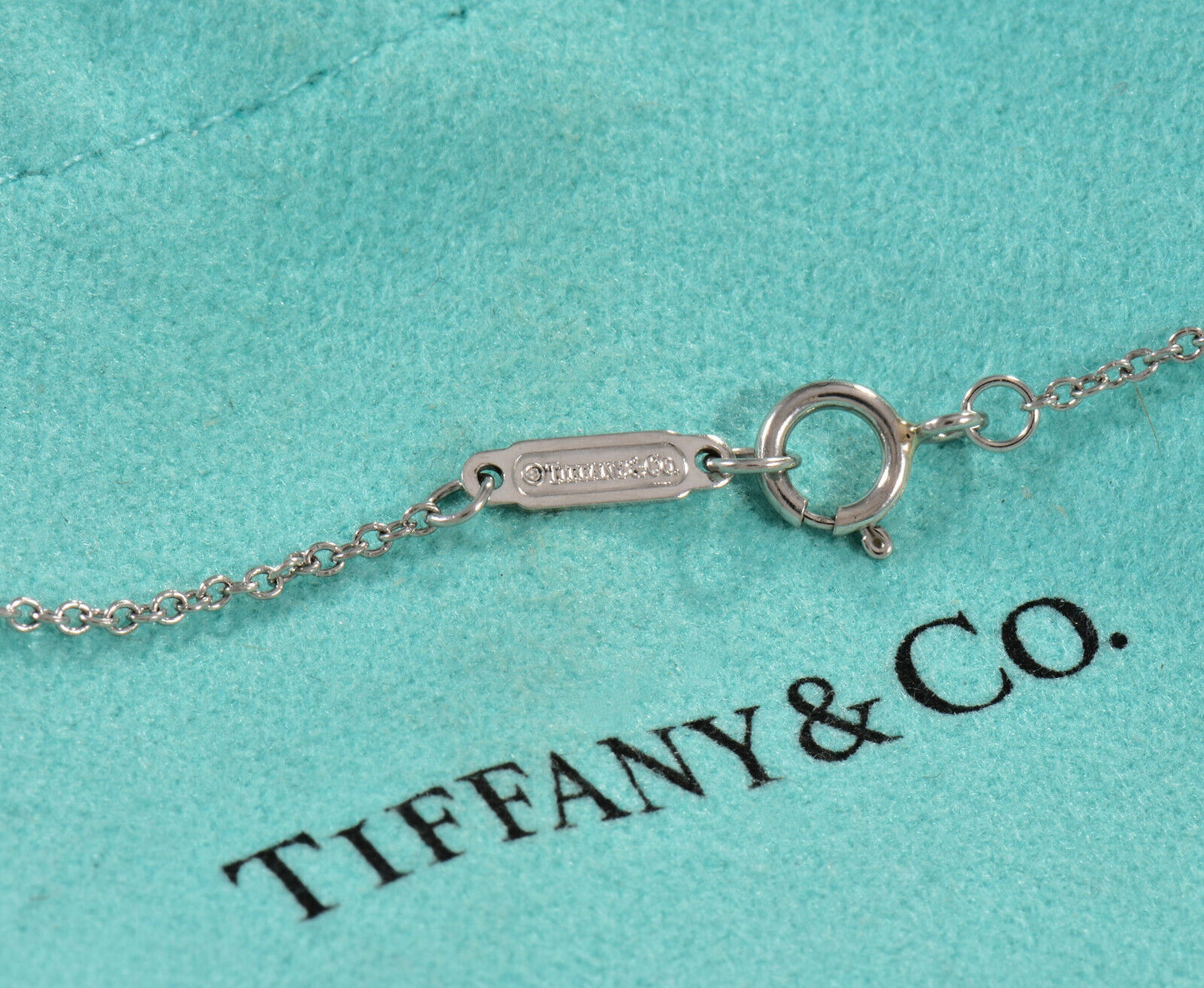 Tiffany & Co .21ct Diamond Platinum Cross Pendant 16.25" Necklace in Box Pouch