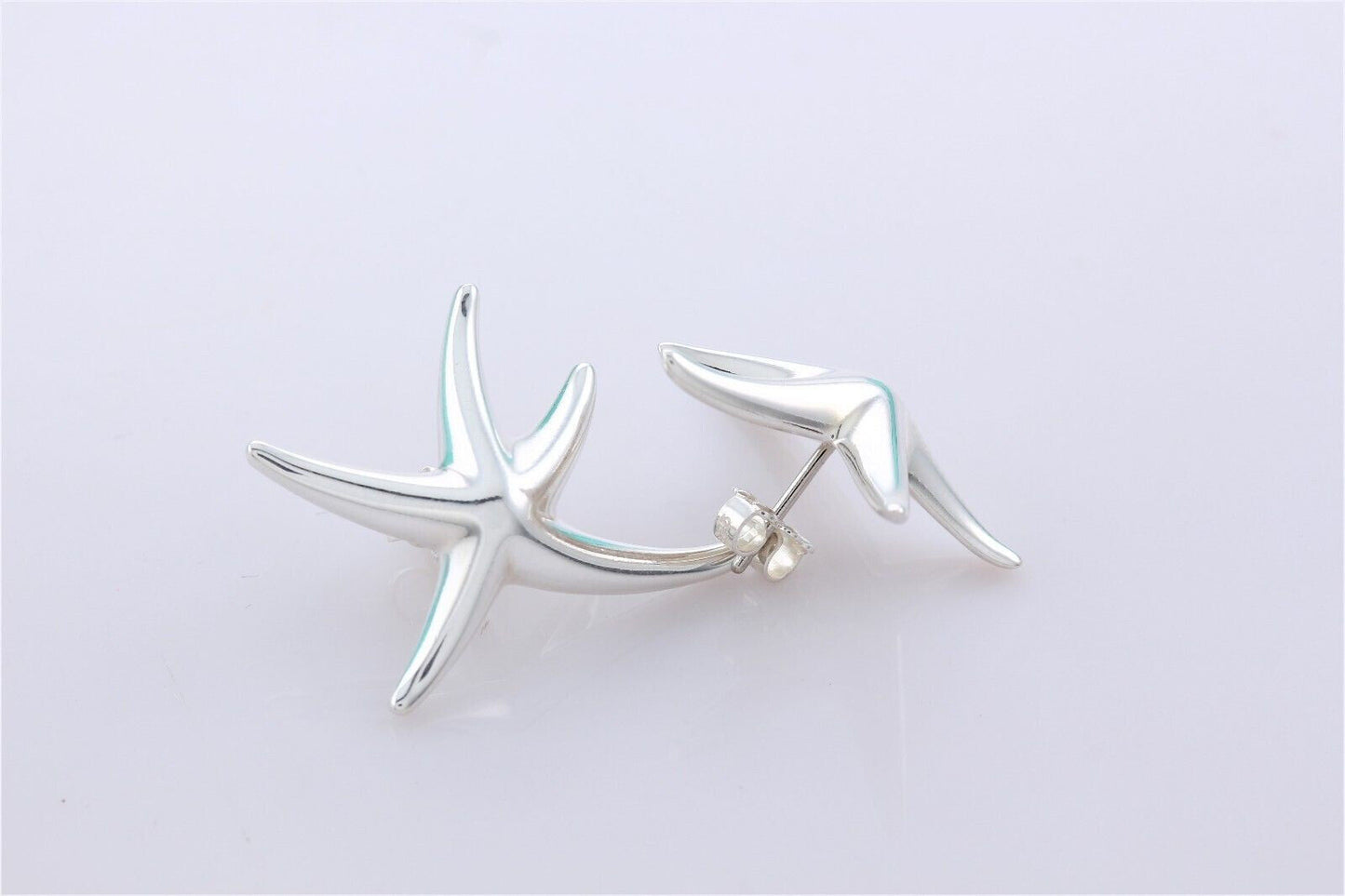 Tiffany & Co Silver Elsa Peretti Large 1.25" Starfish Stud Earrings in Box Pouch