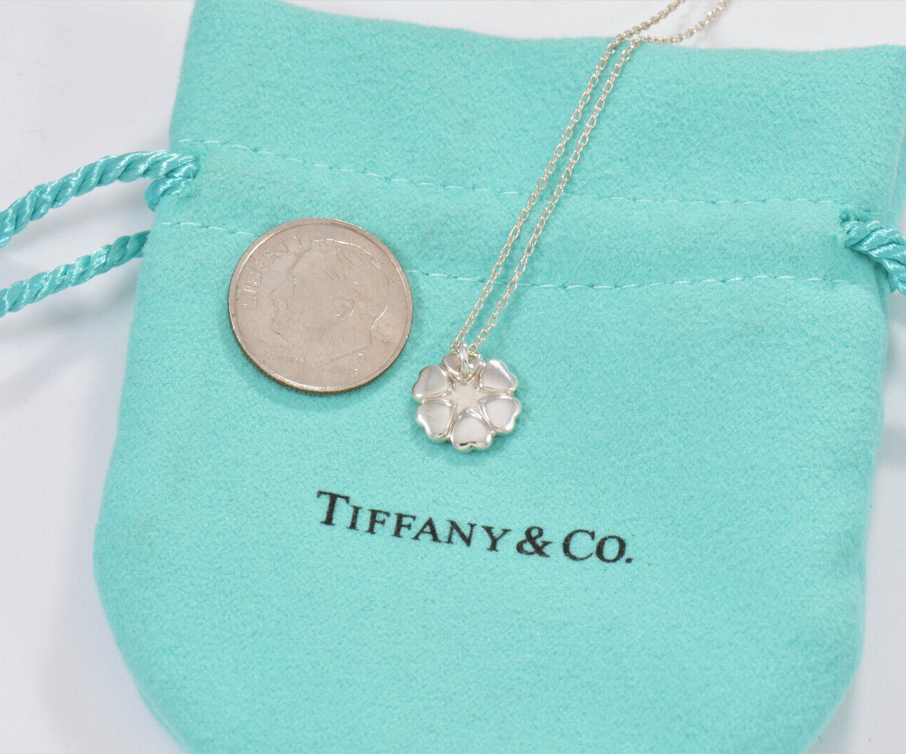 Tiffany & Co Silver Paloma Picasso Crown of Hearts Pendant 16" Necklace Cluster