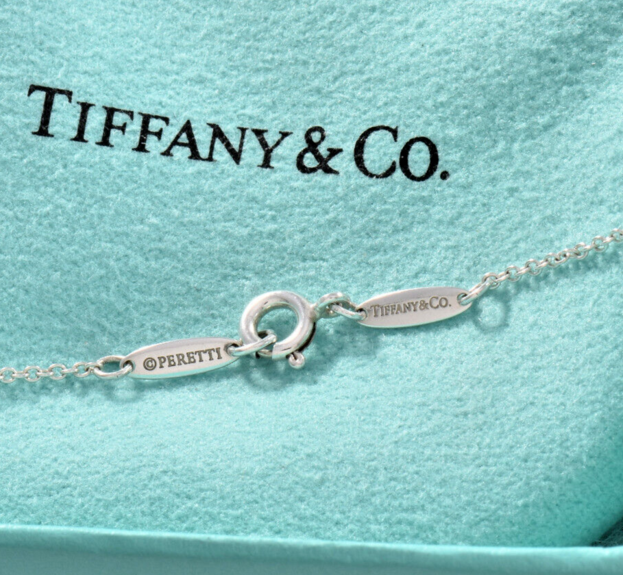 Tiffany & Co Silver Elsa Peretti Alphabet Letter K Necklace in Box Pouch Lovely