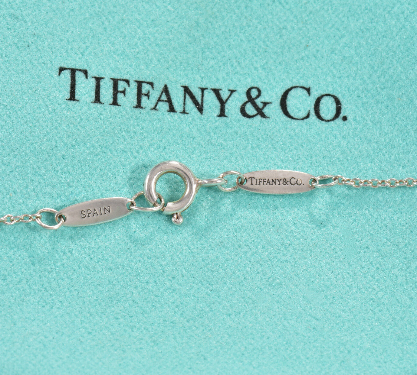 7.5" Tiffany & Co Silver Elsa Peretti Aquamarine Color By Yard Bracelet in Box