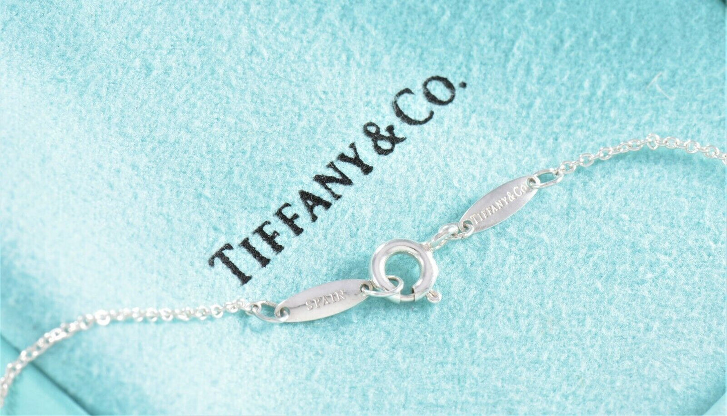 Tiffany & Co Silver Elsa Peretti Diamond By Yard 15" Necklace ONLY