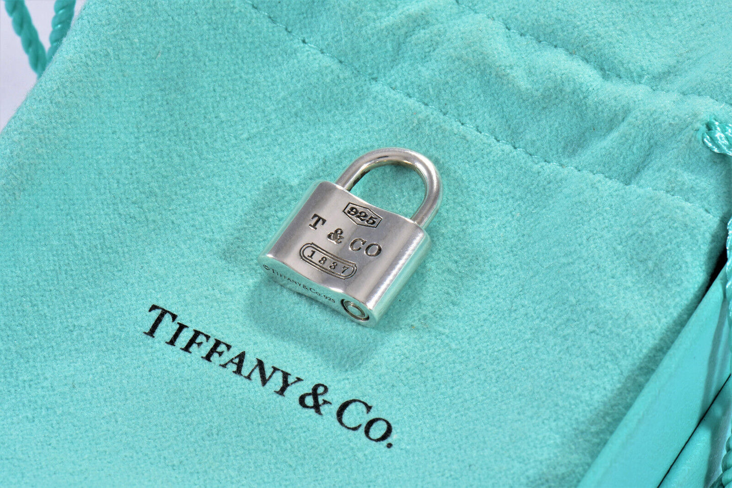 Tiffany & Co Silver 1837 Pad Lock Charm Pendant For Necklace or Bracelet Opens