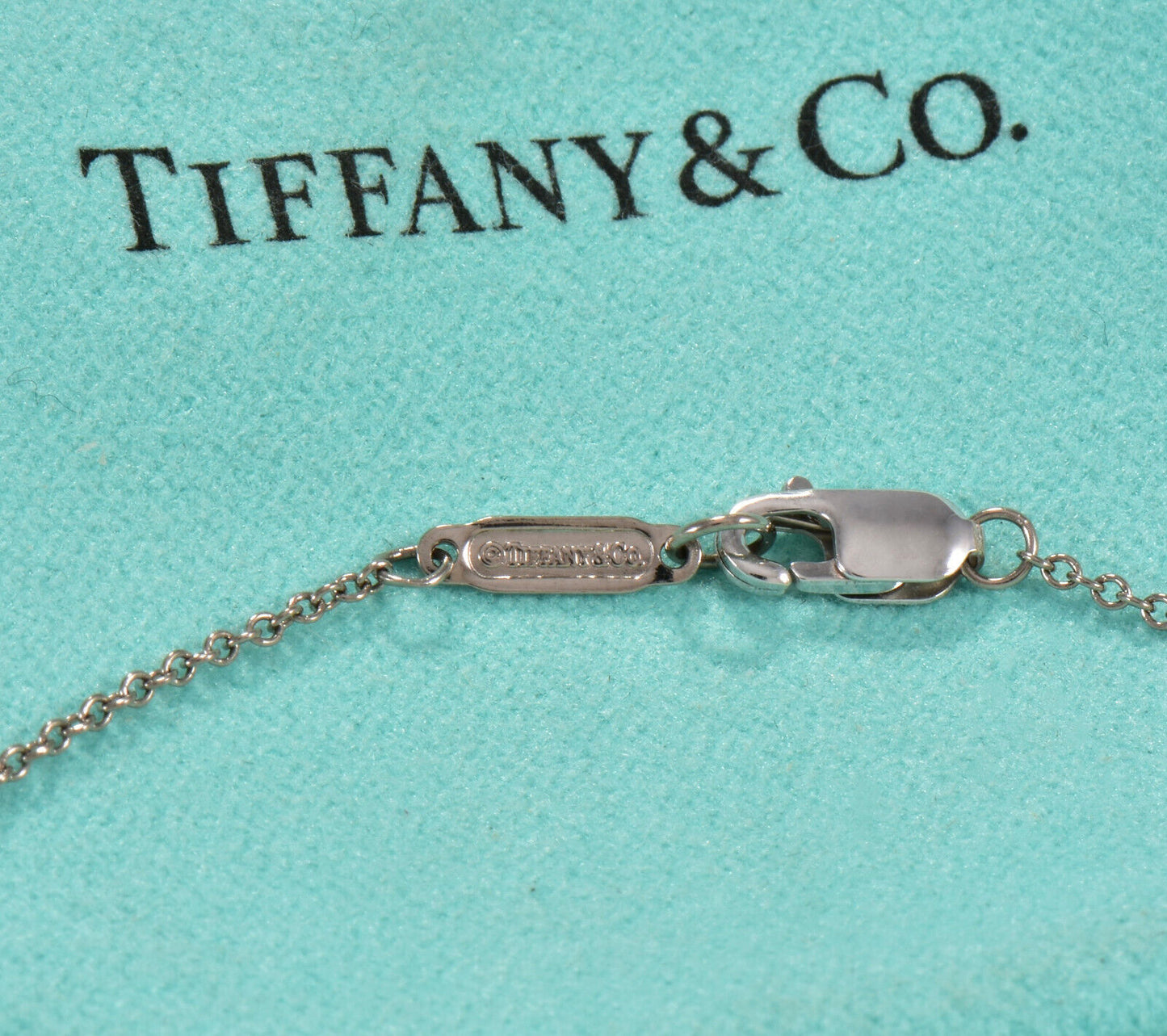 Tiffany & Co 18K Yellow White Gold Heart Drop Pendant Dangle Necklace in Box