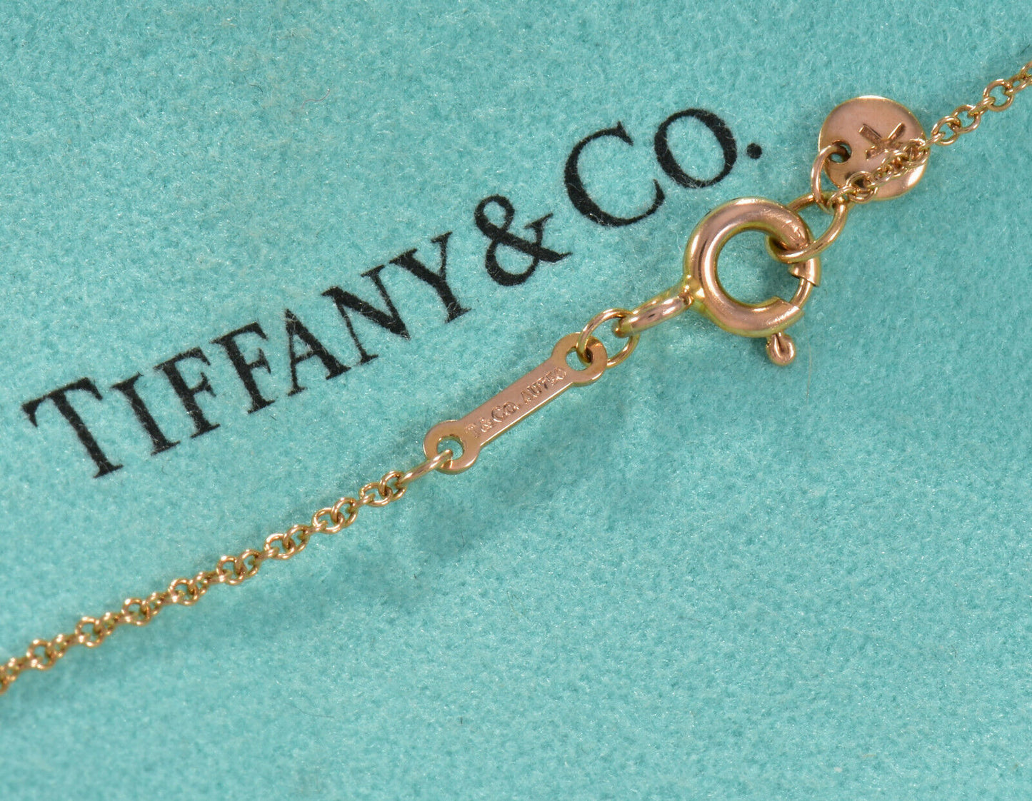 Tiffany & Co Paloma Picasso 18k Rose Gold Arrow Pendant 19" Necklace in Box Rare