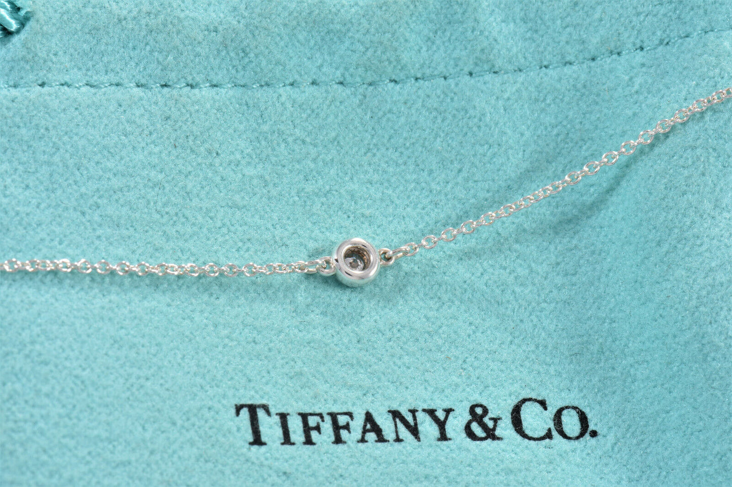 Tiffany & Co Silver Elsa Peretti Diamonds By Yard 7.25" Chain Bracelet in Box