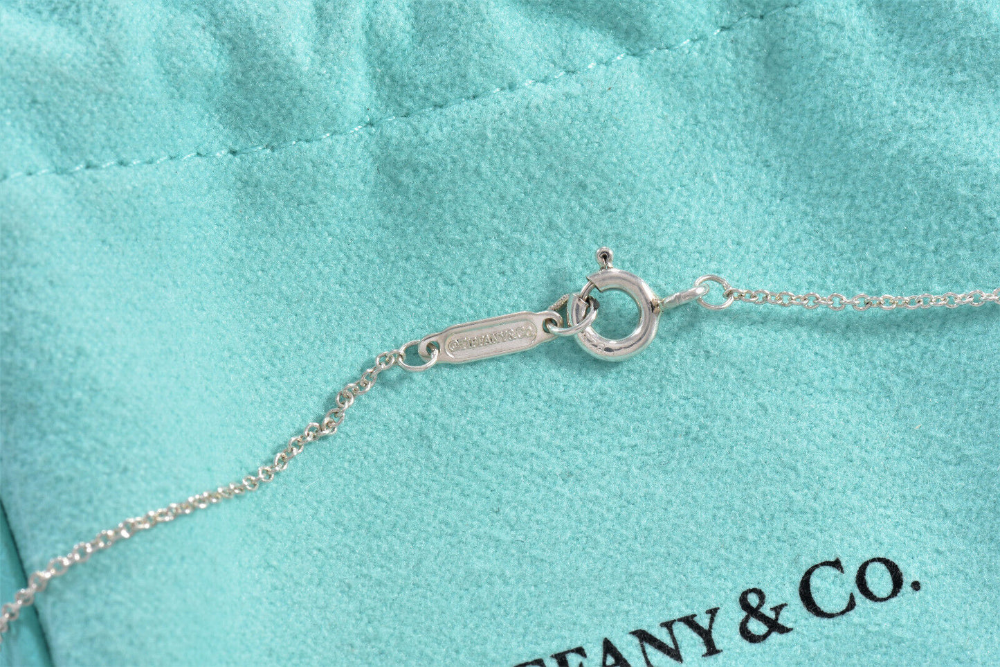 Tiffany & Co Silver 1837 Interlocking Ring Circles Pendant 17.5" Necklace Rare