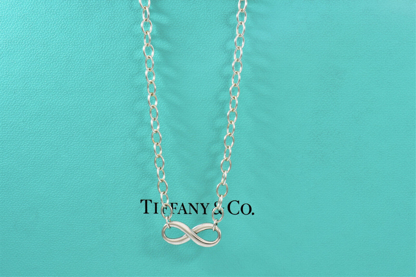 Tiffany & Co Silver Infinity Large Heavy Link 18" Necklace in Box Pouch Rare