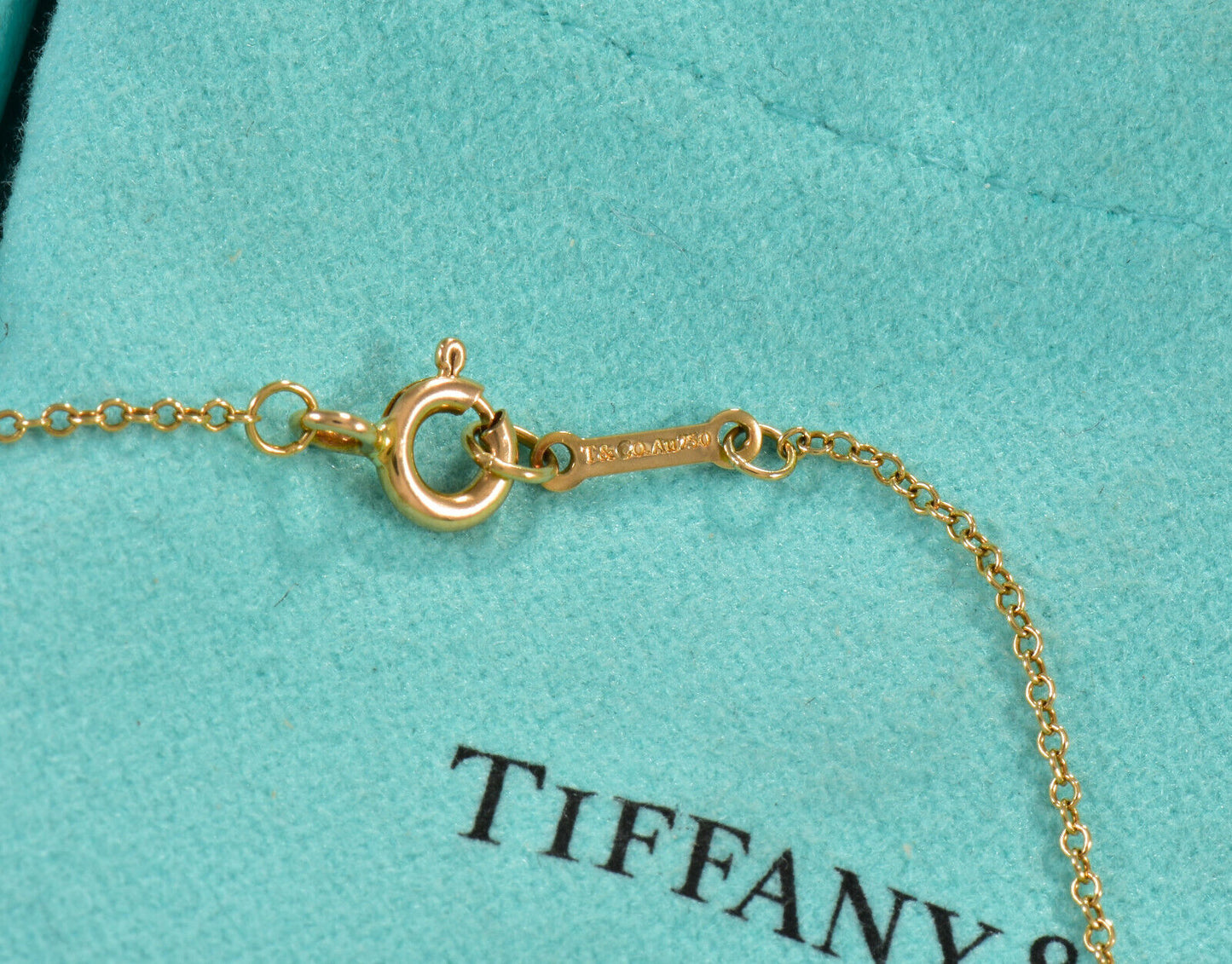 Tiffany & Co 18K Gold Paloma Picasso Loving Heart Pendant 17" Necklace in Box