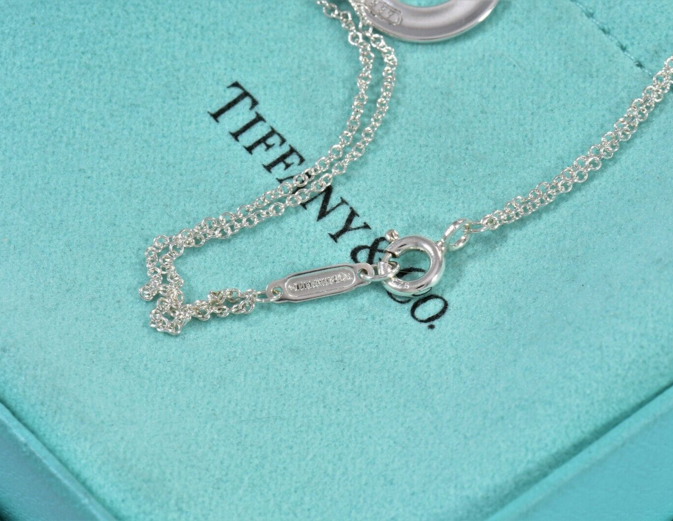 Tiffany & Co Sterling Silver 1837 Circle 6" Double Chain Bracelet in Pouch