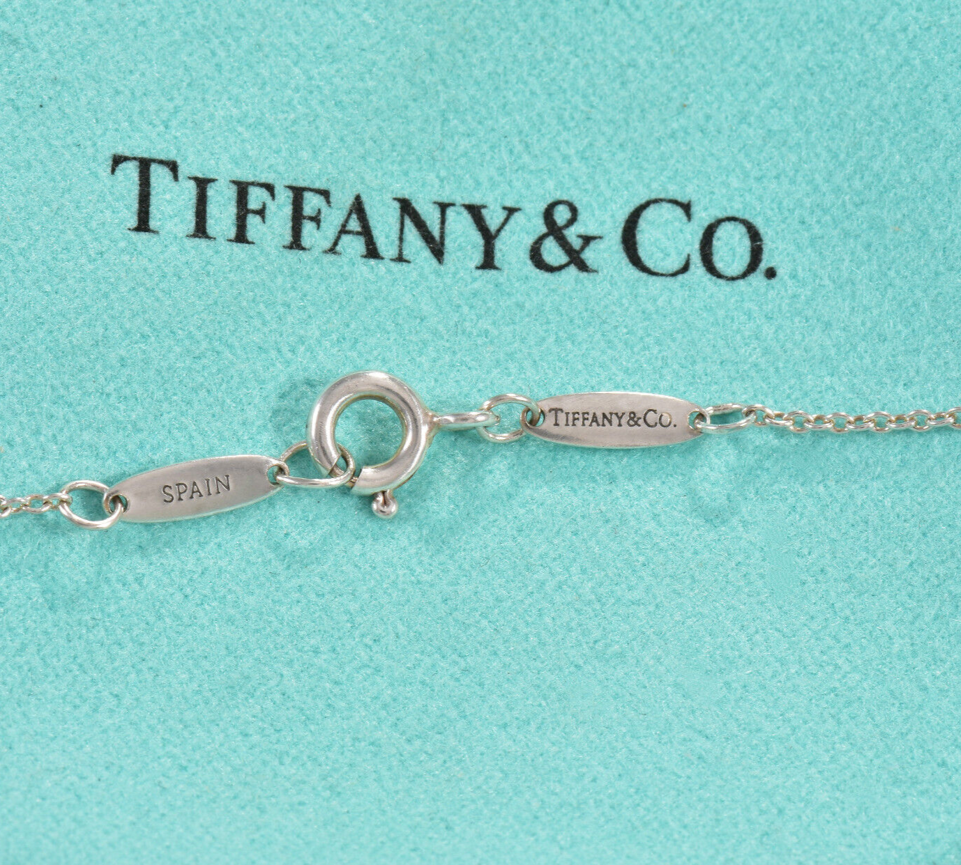 7.4" Tiffany & Co Silver Elsa Peretti Color By Yard Green Aventurine Bracelet