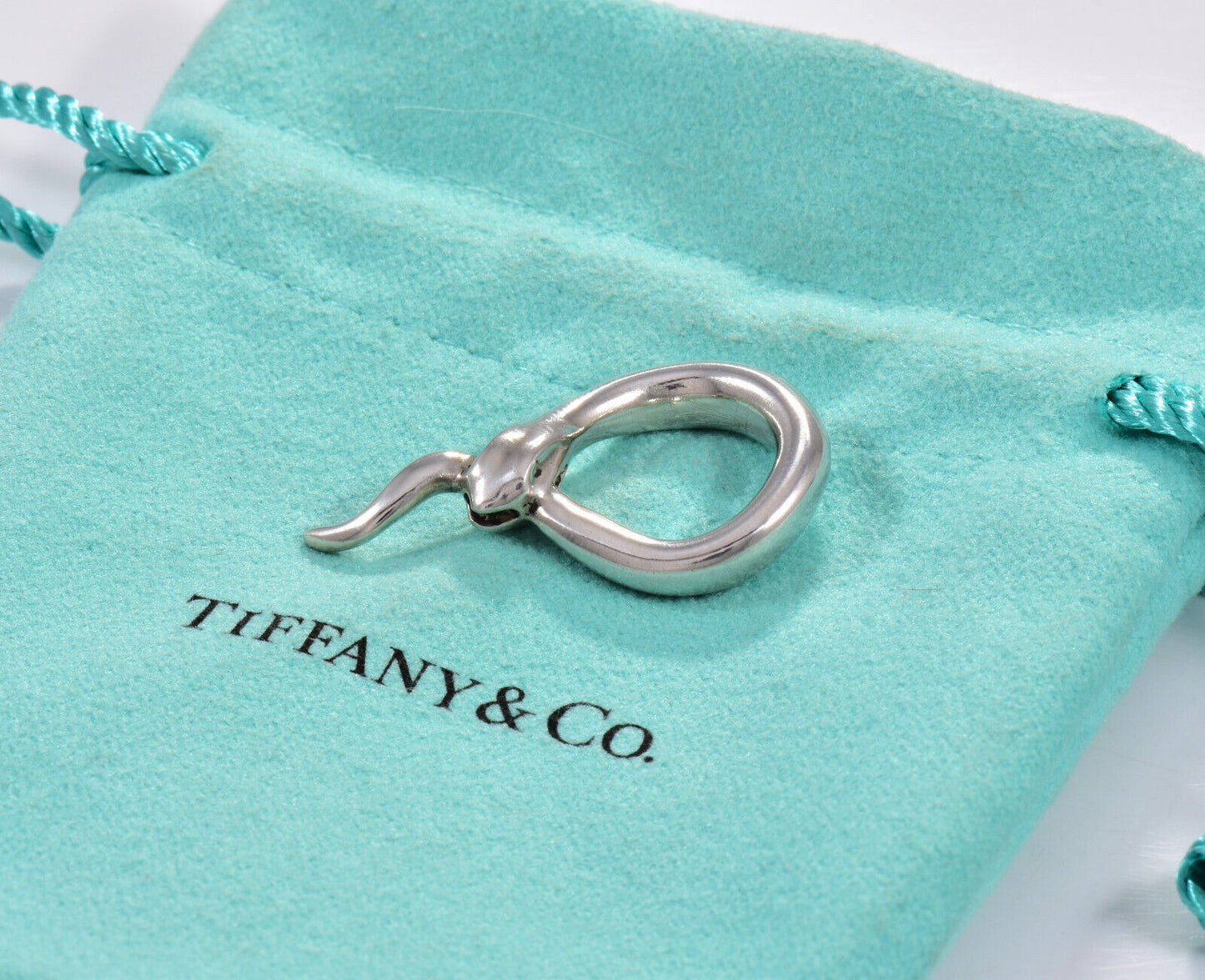 Tiffany & Co Silver Elsa Peretti Snake Charm Pendant for Necklace Bracelet Rare