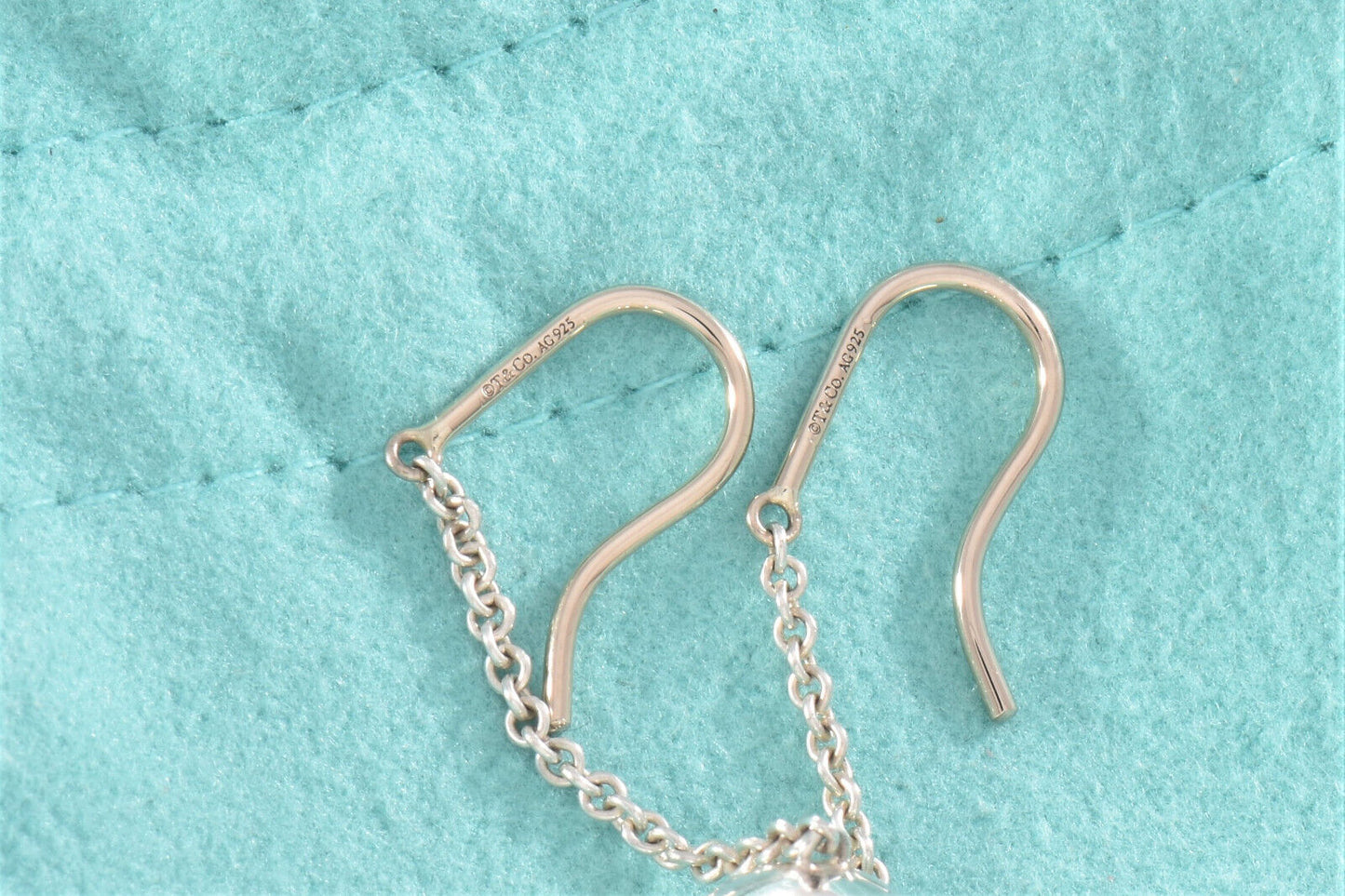 Tiffany & Co Sterling Silver 10mm HardWear Bead Drop Hook Earrings in Box Pouch