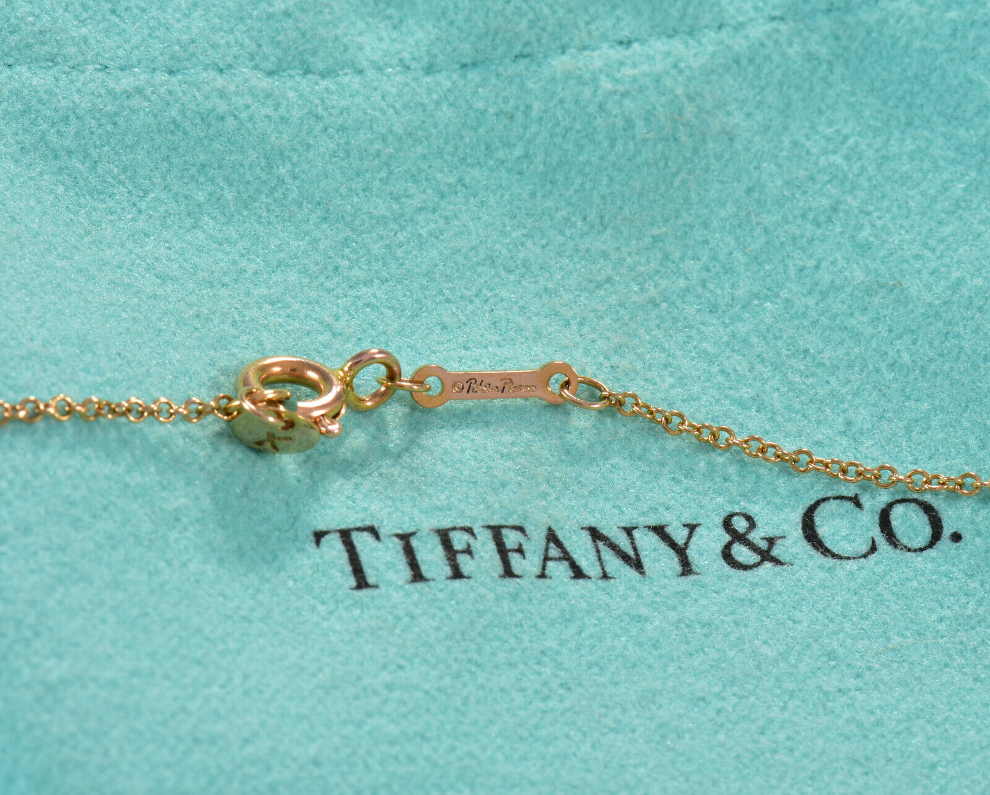 Tiffany & Co Paloma Picasso 18k Rose Gold Arrow Pendant 19" Necklace in Box Rare