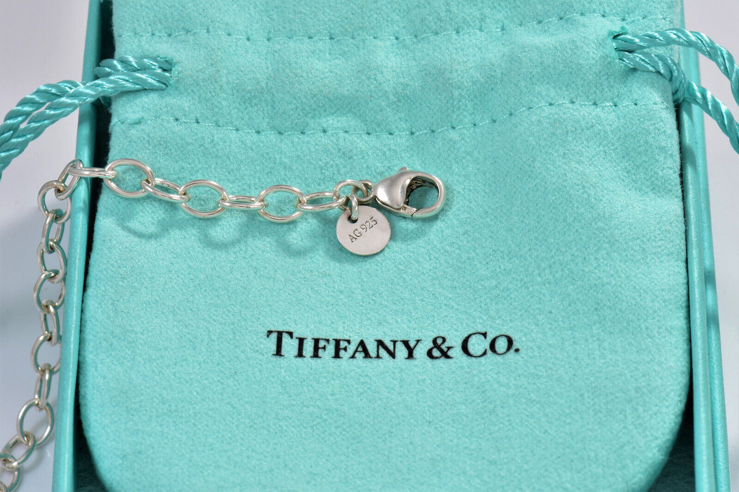 Tiffany & Co Silver Infinity Large Heavy Link 18" Necklace in Box Pouch Rare