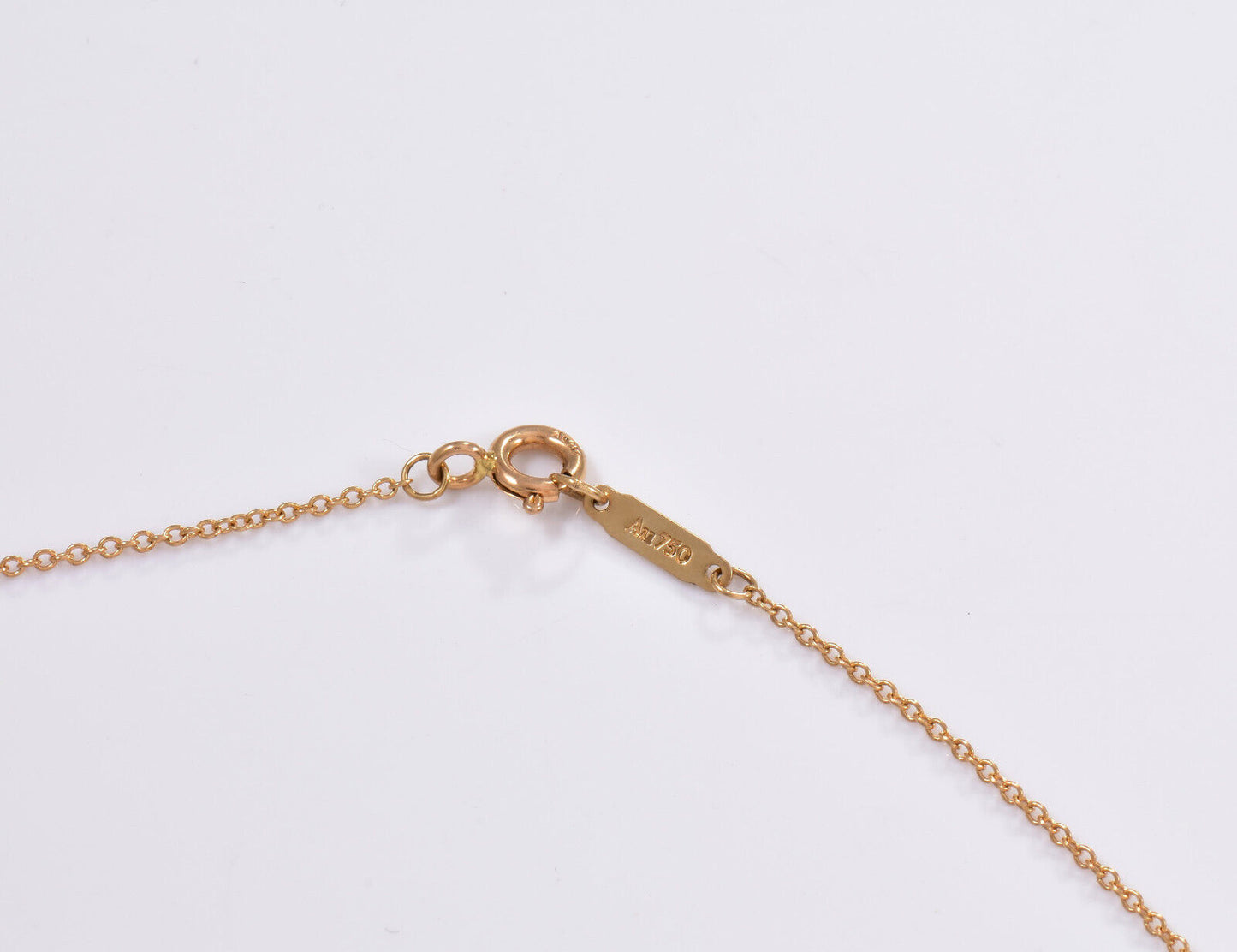 18" Tiffany & Co 18k Yellow Gold Curb Chain Necklace For Pendant in Box Pouch