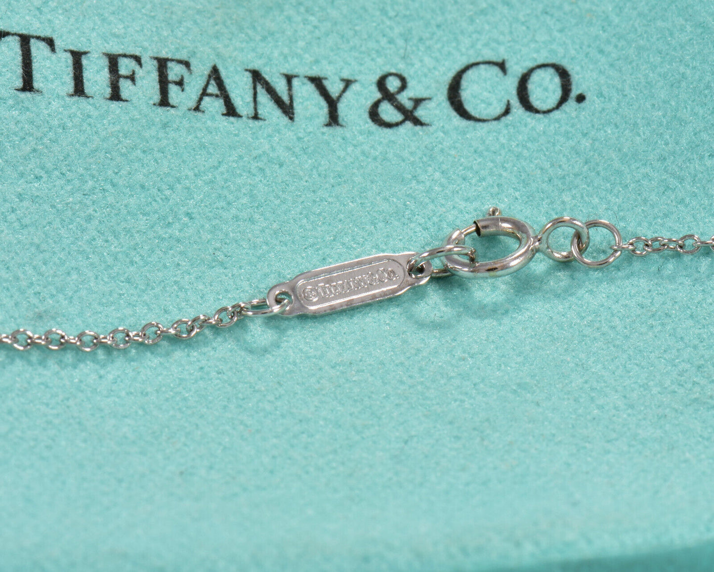 Tiffany & Co Diamond White Gold Metro Horseshoe Pendant 16.5" Necklace Boxed 8mm