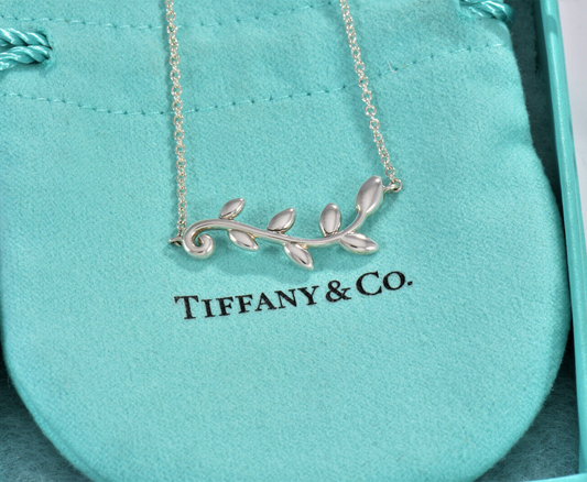 7.75" Tiffany & Co Silver Paloma Picasso Olive Leaf Vine Chain Bracelet in Box