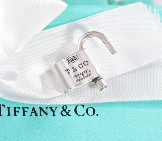 Tiffany & Co Silver 1837 Pad Lock Charm Pendant For Necklace or Bracelet Opens