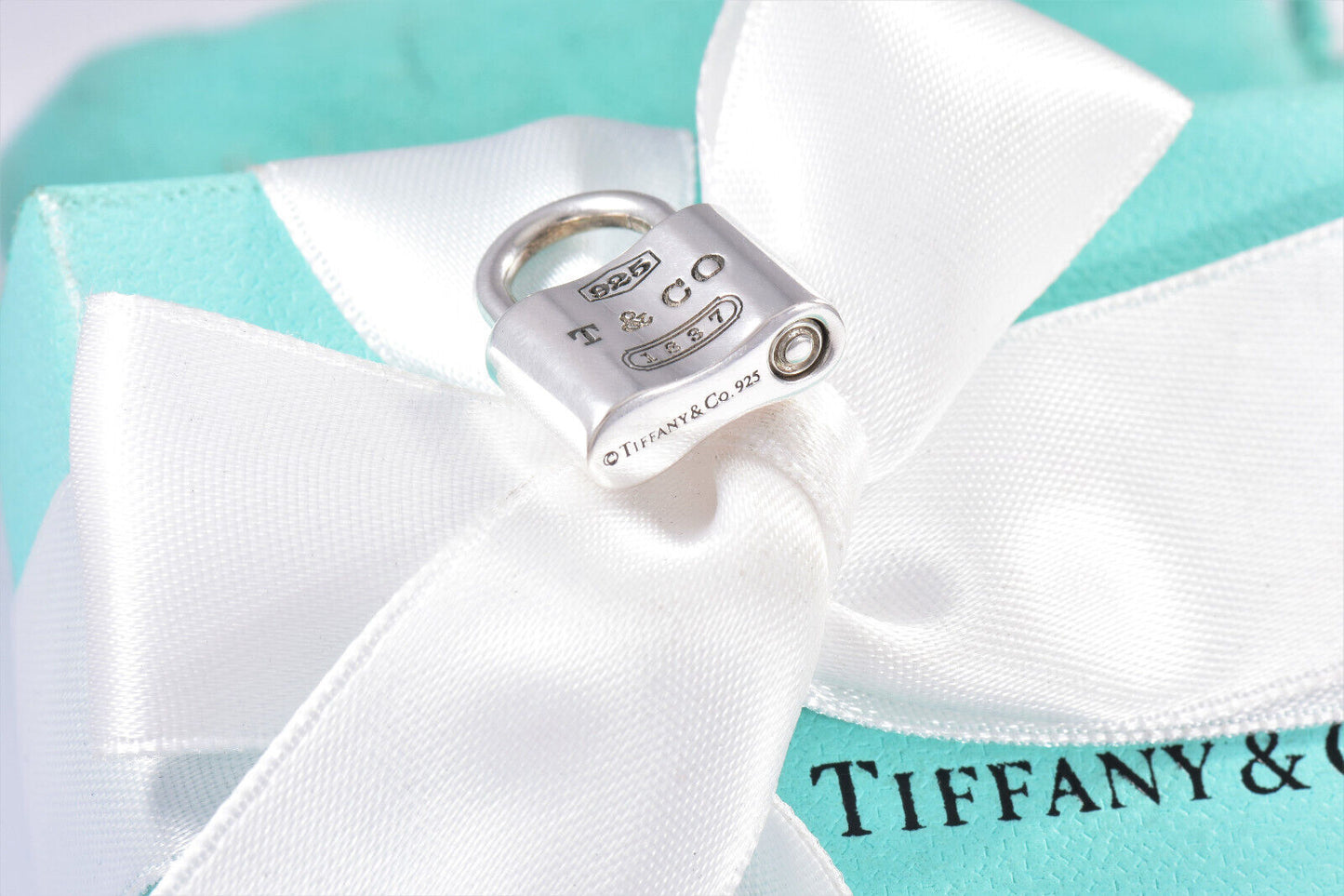 Tiffany & Co Silver 1837 Pad Lock Charm Pendant For Necklace or Bracelet Opens