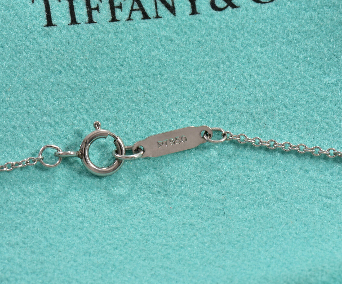 Tiffany & Co Diamond Platinum 35mm Quatra Heart Key Pendant 16" Necklace in Box