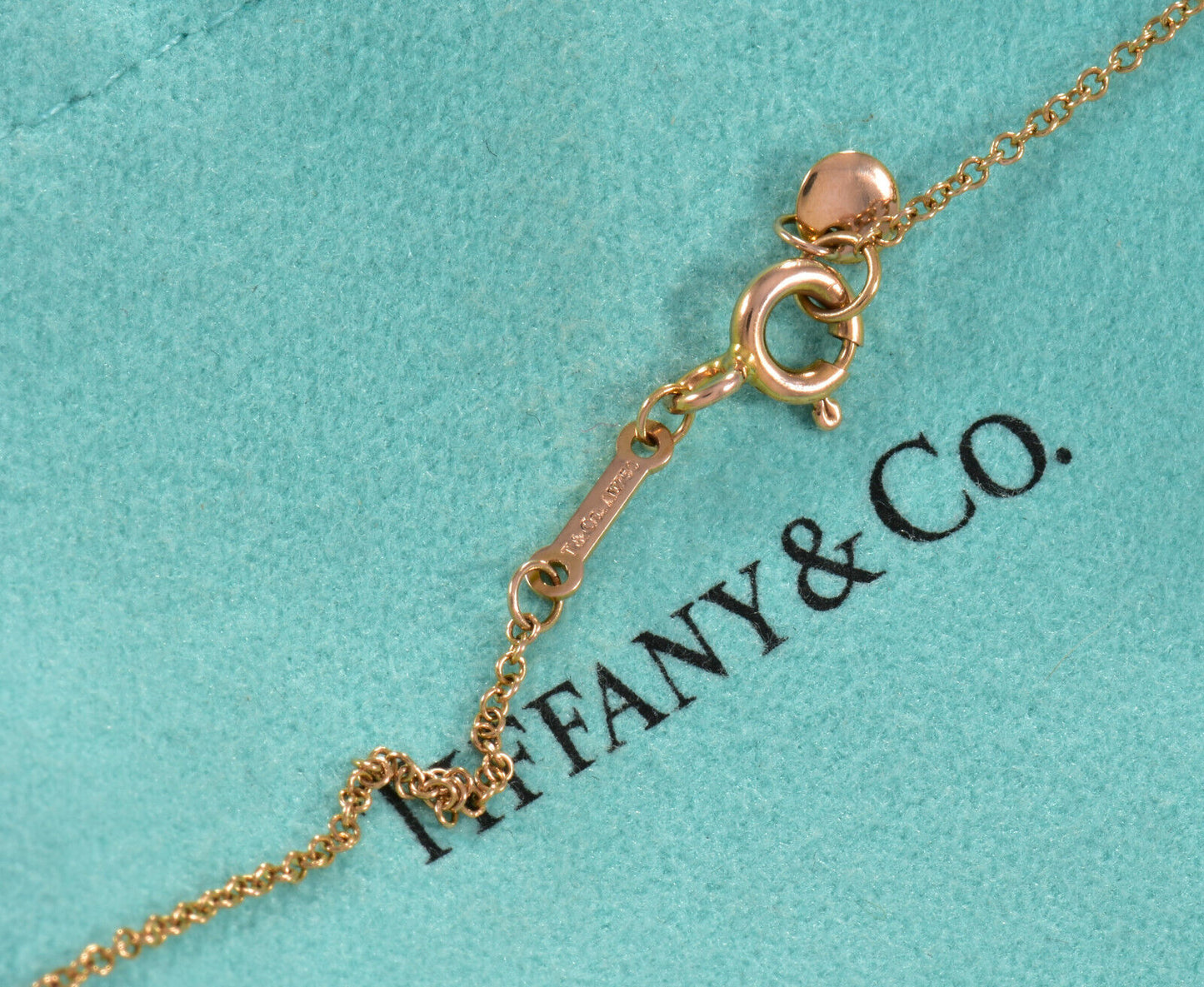 Tiffany & Co Paloma Picasso 18k Rose Gold Arrow Pendant 19" Necklace in Box Rare