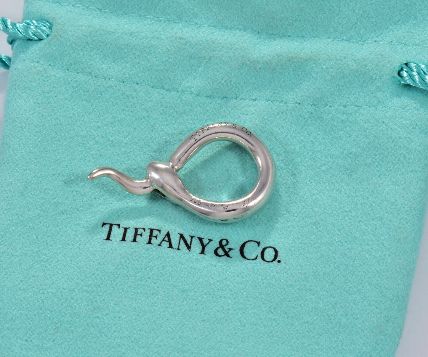 Tiffany & Co Silver Elsa Peretti Snake Charm Pendant for Necklace Bracelet Rare