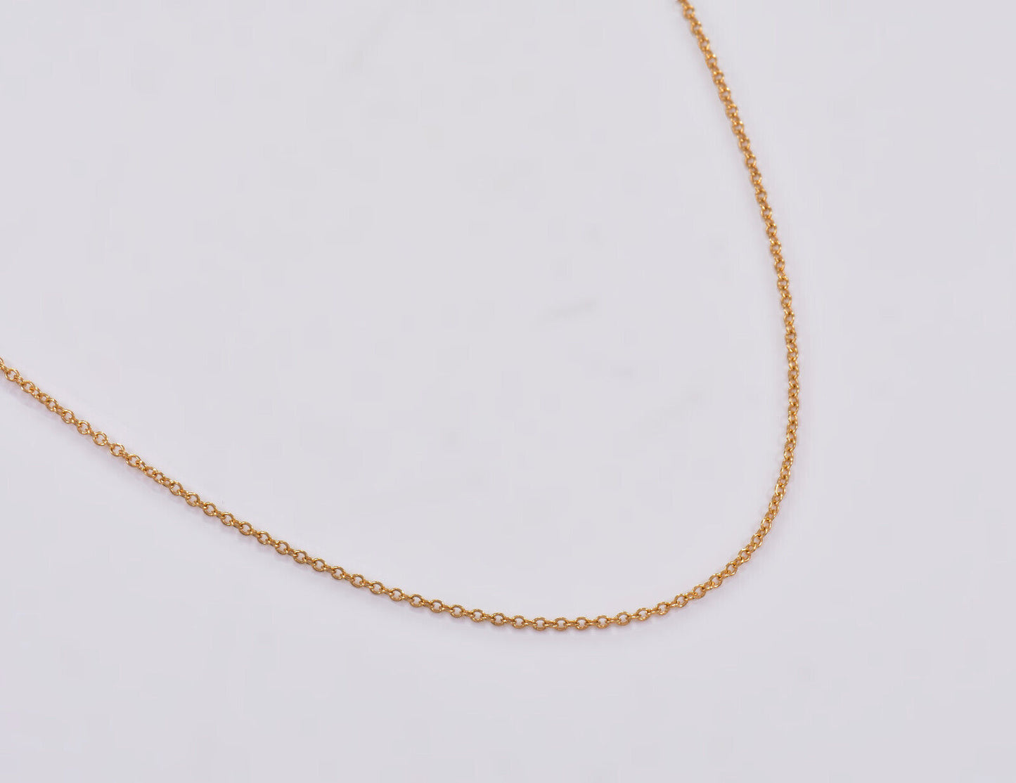 18" Tiffany & Co 18k Yellow Gold Curb Chain Necklace For Pendant in Box Pouch