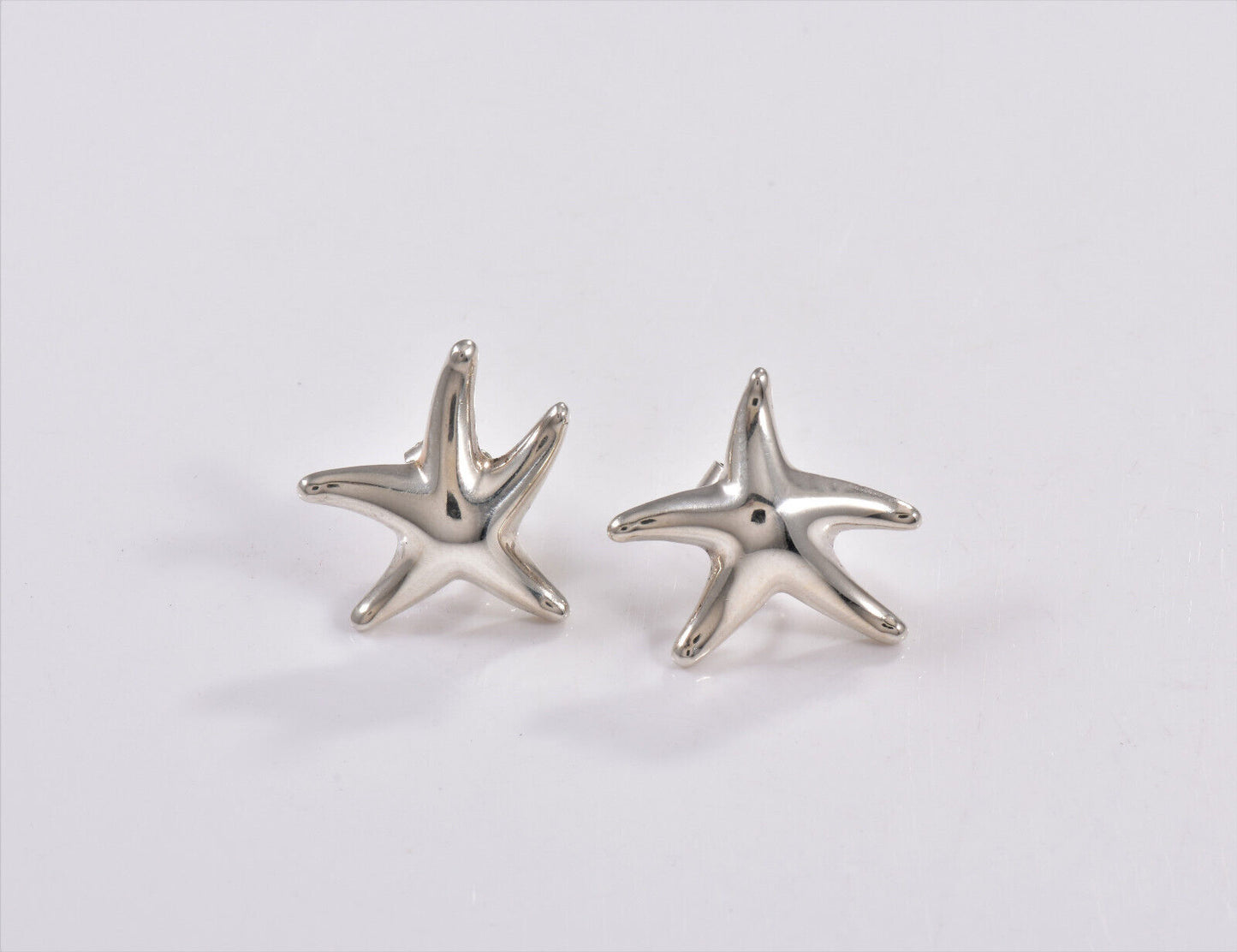 Tiffany & Co Silver Elsa Peretti 17mm Starfish Stud Earrings with Pouch Rare