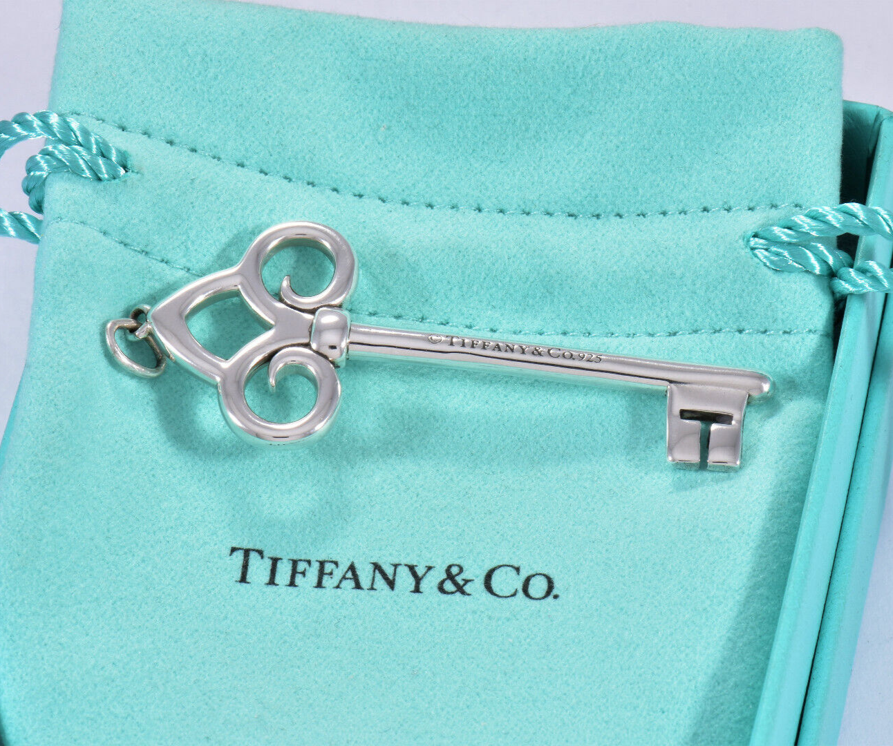 Tiffany & Co Silver Large 2.5" Fleur De Lis Key Pendant for Necklace Bracelet