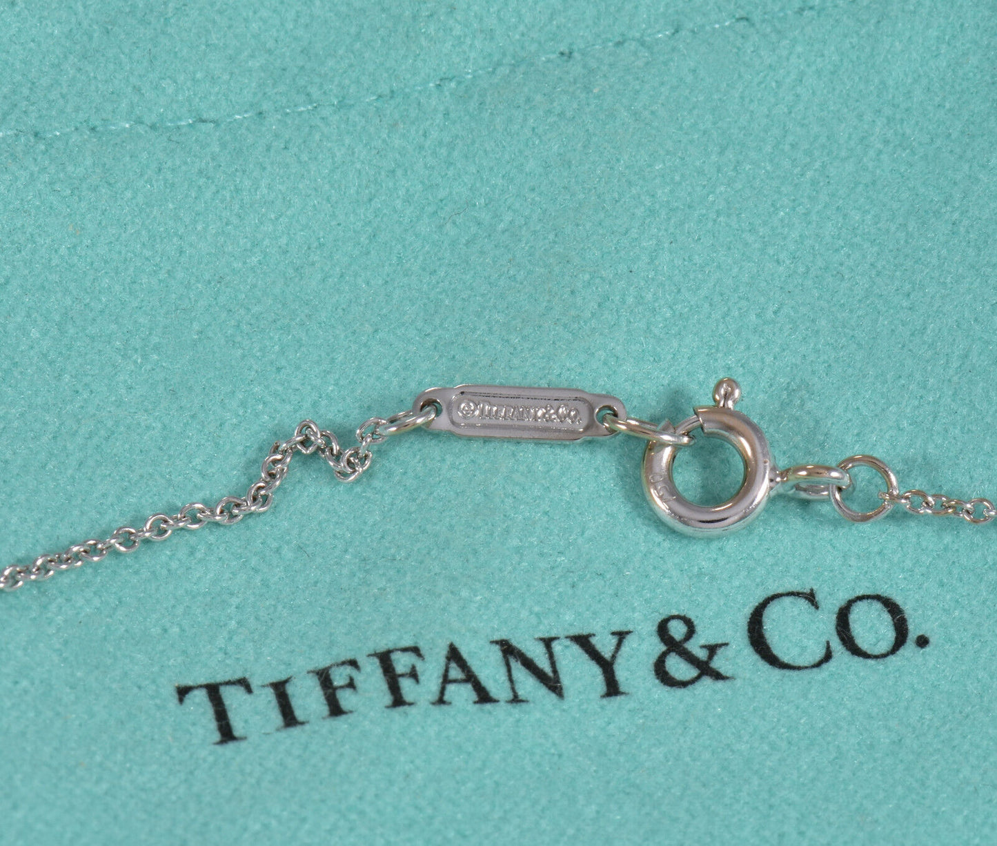 Tiffany & Co Diamond 18K White Gold Large Metro Heart Pendant Necklace Pave Rare