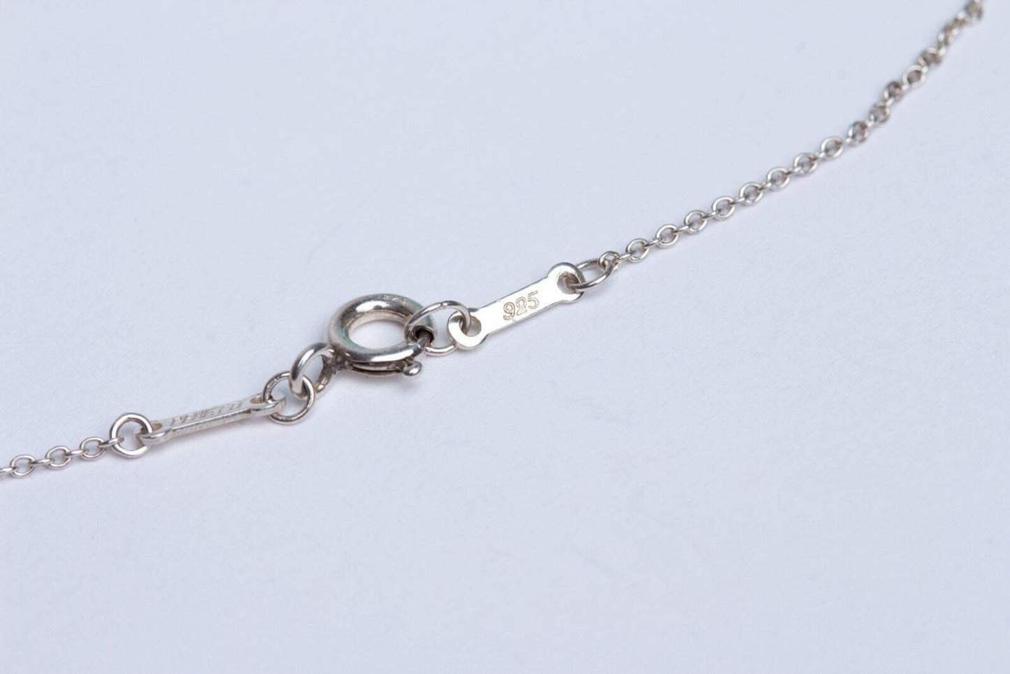 Tiffany & Co Silver Elsa Peretti Open Teardrop Pendant 16" Necklace in Pouch