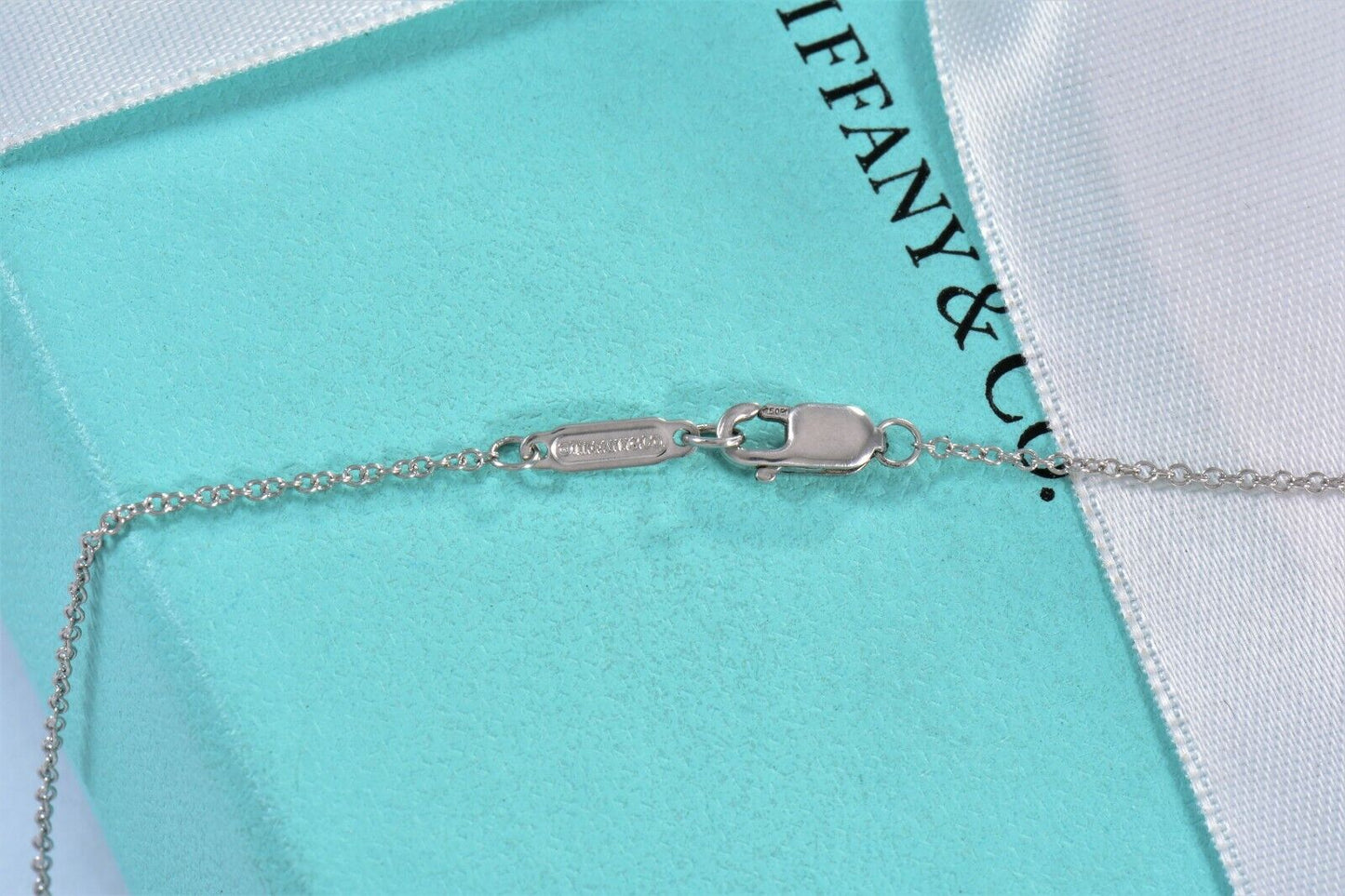 Tiffany & Co Platinum Diamond Soleste Cushion Pave Square Pendant Necklace Boxed