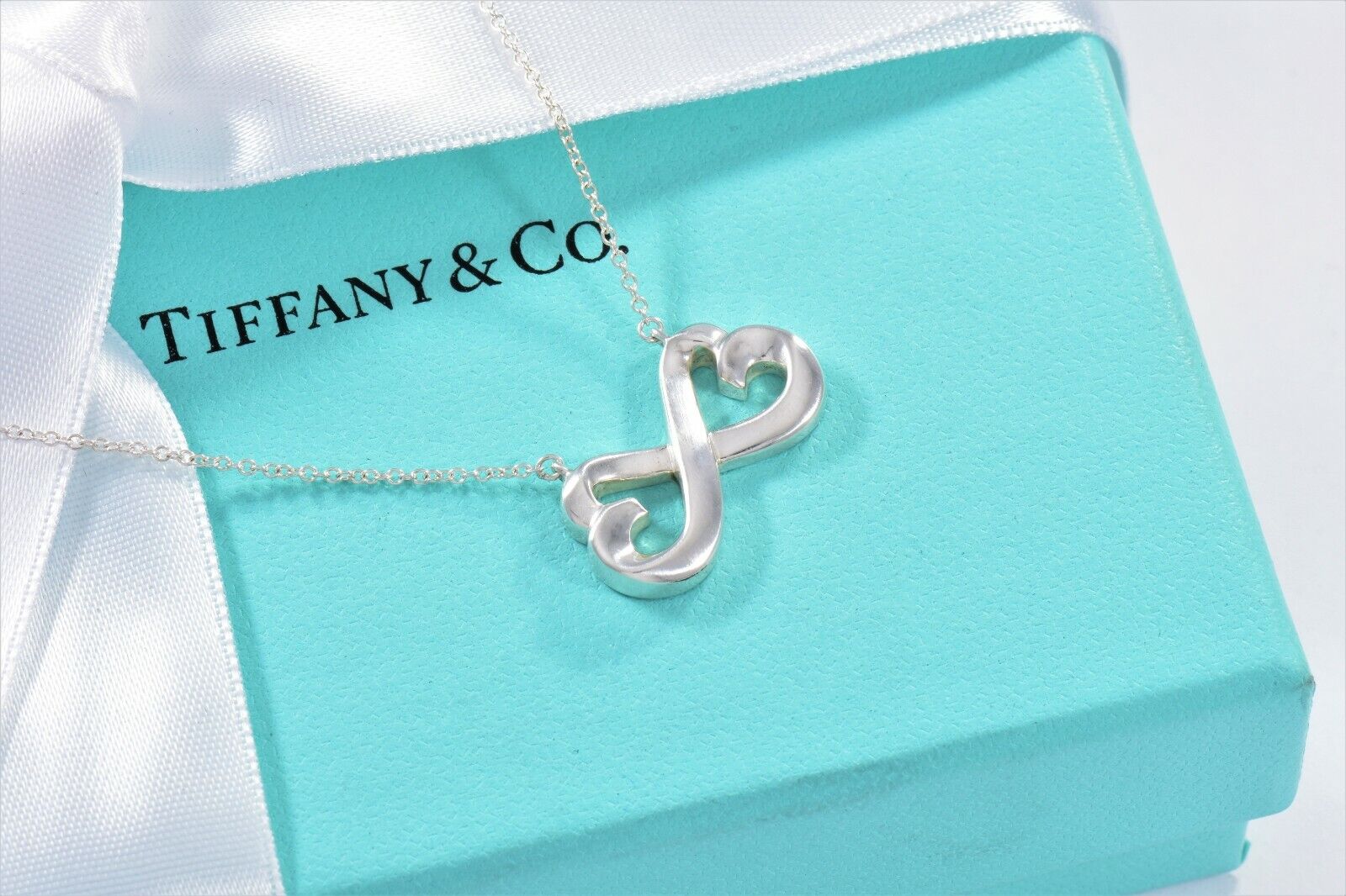 Tiffany & Co Double Heart Infinity selling Necklace