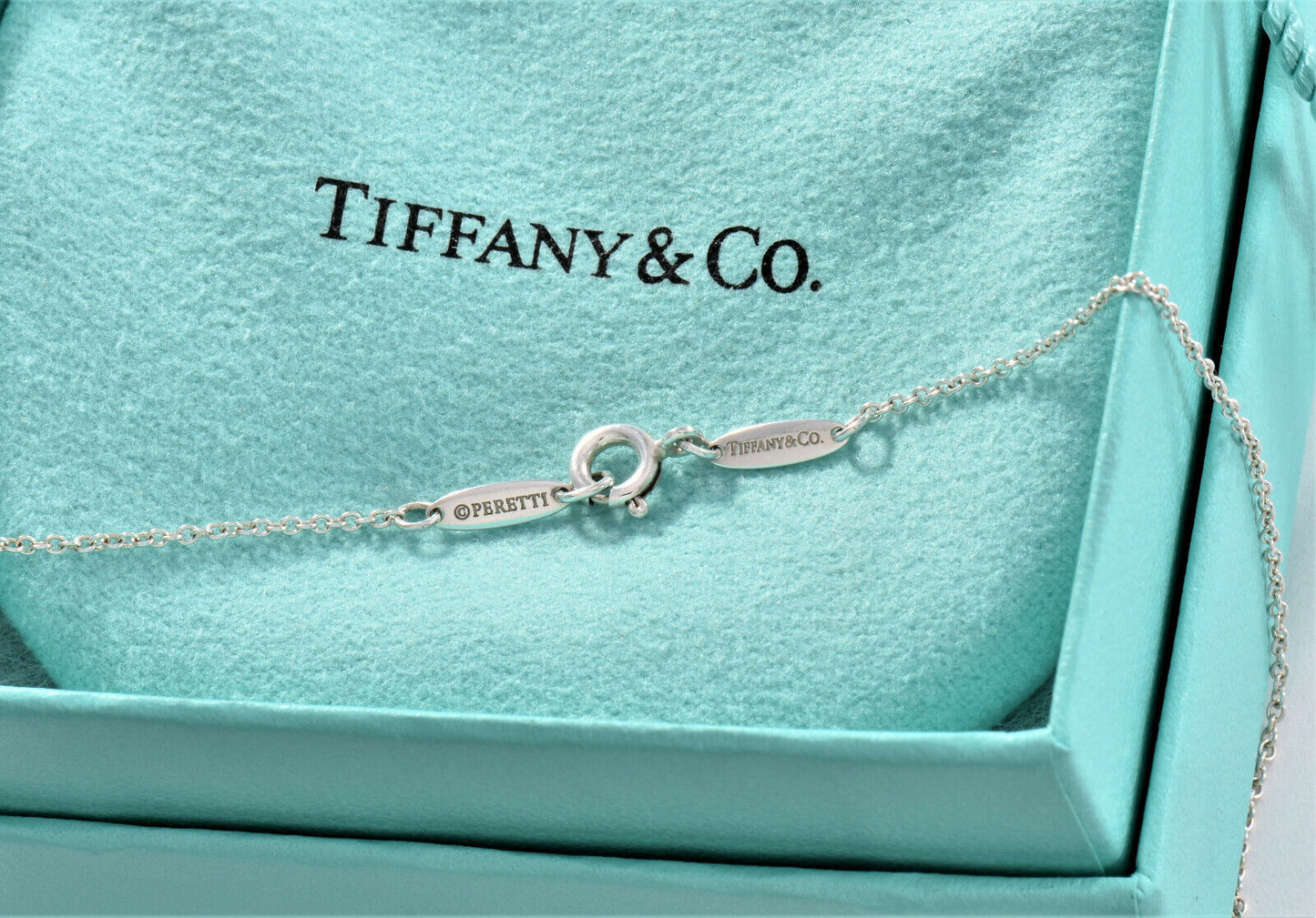 Tiffany & Co Silver Elsa Peretti Large 28mm Open Heart 18.25" Chain Necklace