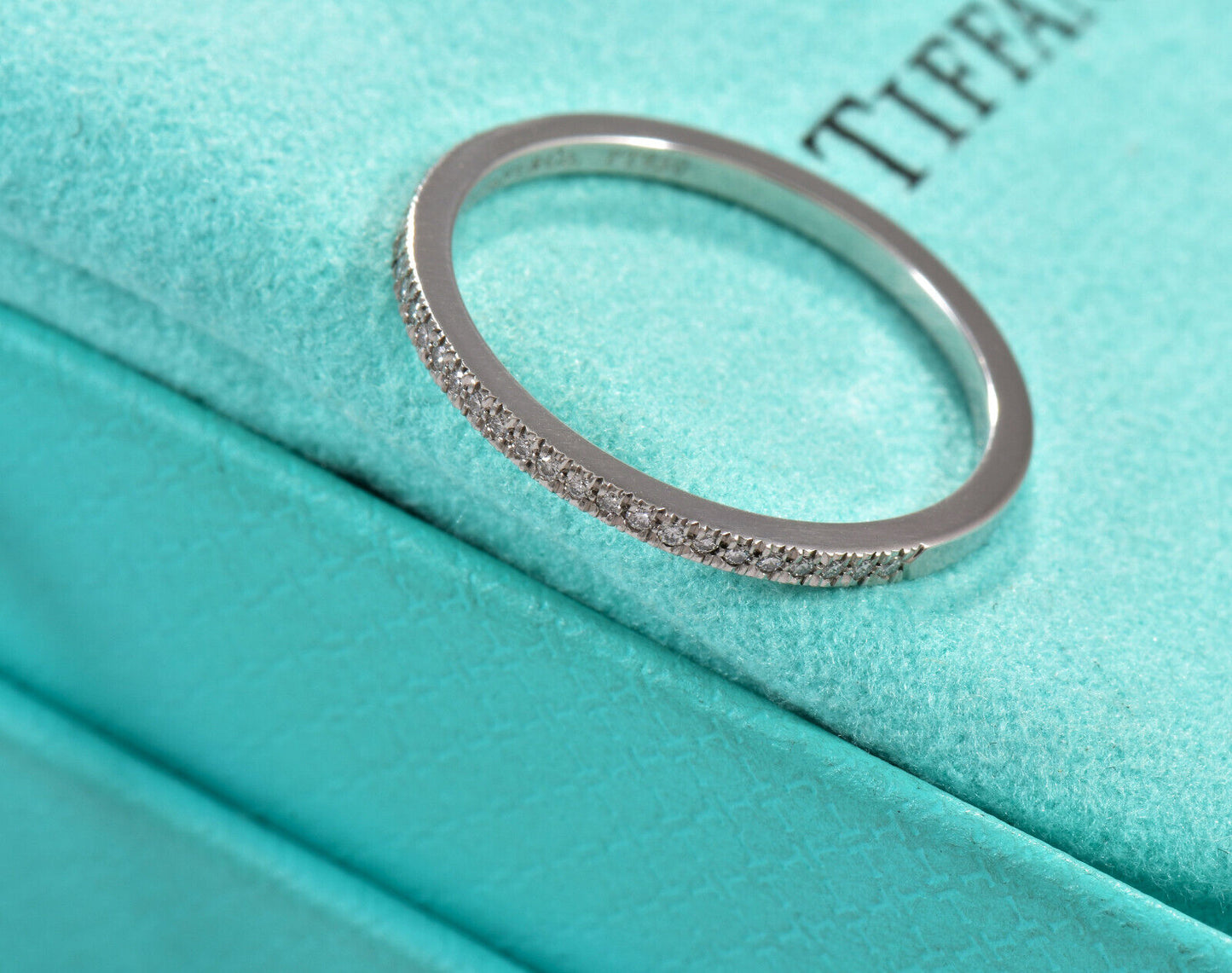 Tiffany & Co Diamond Platinum Lucida 1.5mm Band Size 6.5 Ring Box Pouch Wedding