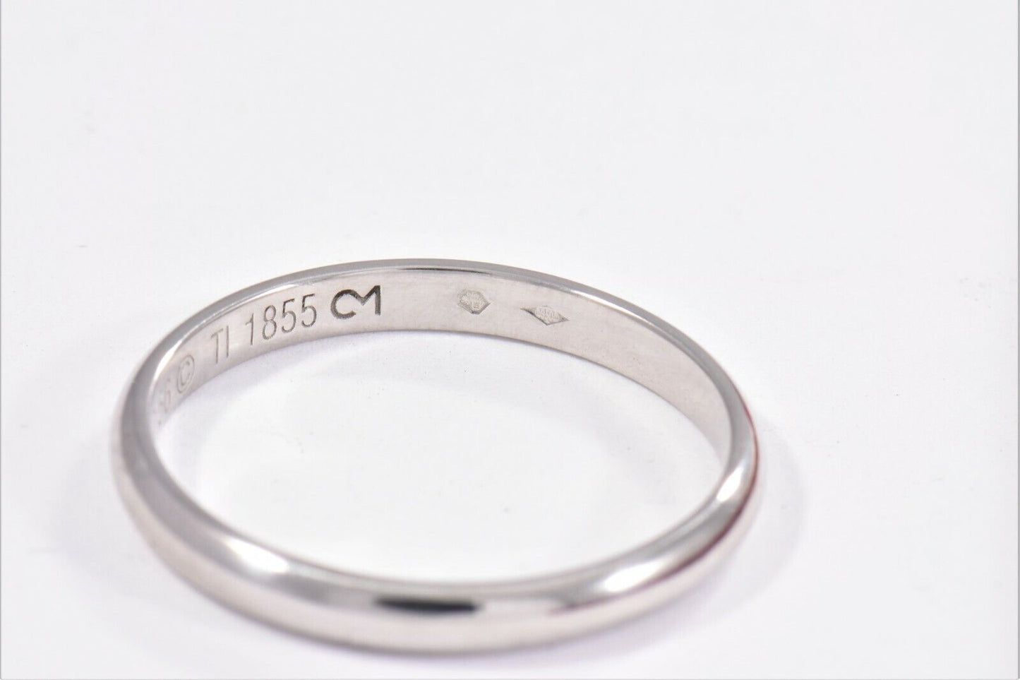 Cartier Platinum 1895 Wedding Band 2.5mm Size 56 7.5 US with Pouch Mint