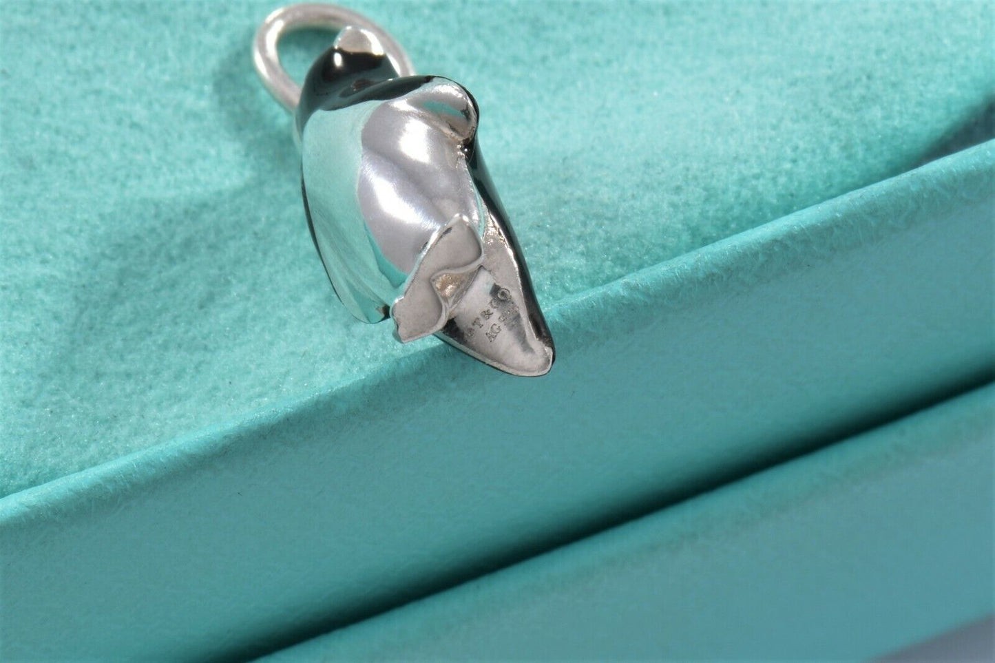 Tiffany & Co Silver Blue Enamel Penguin Charm Pendant For Necklace or Bracelet