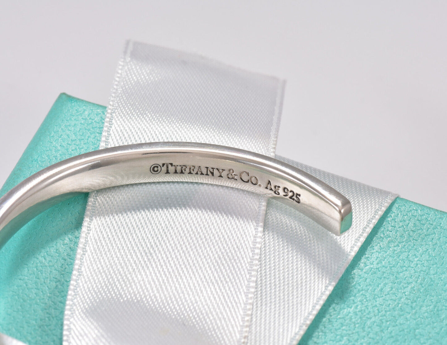 Tiffany & Co Sterling Silver 1837 Narrow Cuff 6" Bracelet in Box Pouch Lovely