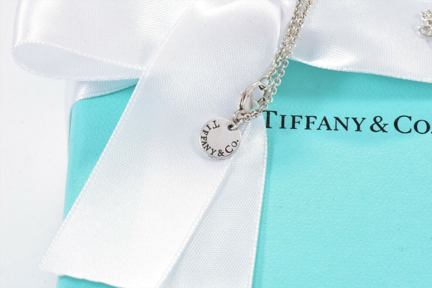 Tiffany & Co Silver Pearls by the Yard Circle Necklace Ring Pendant in Box Rare