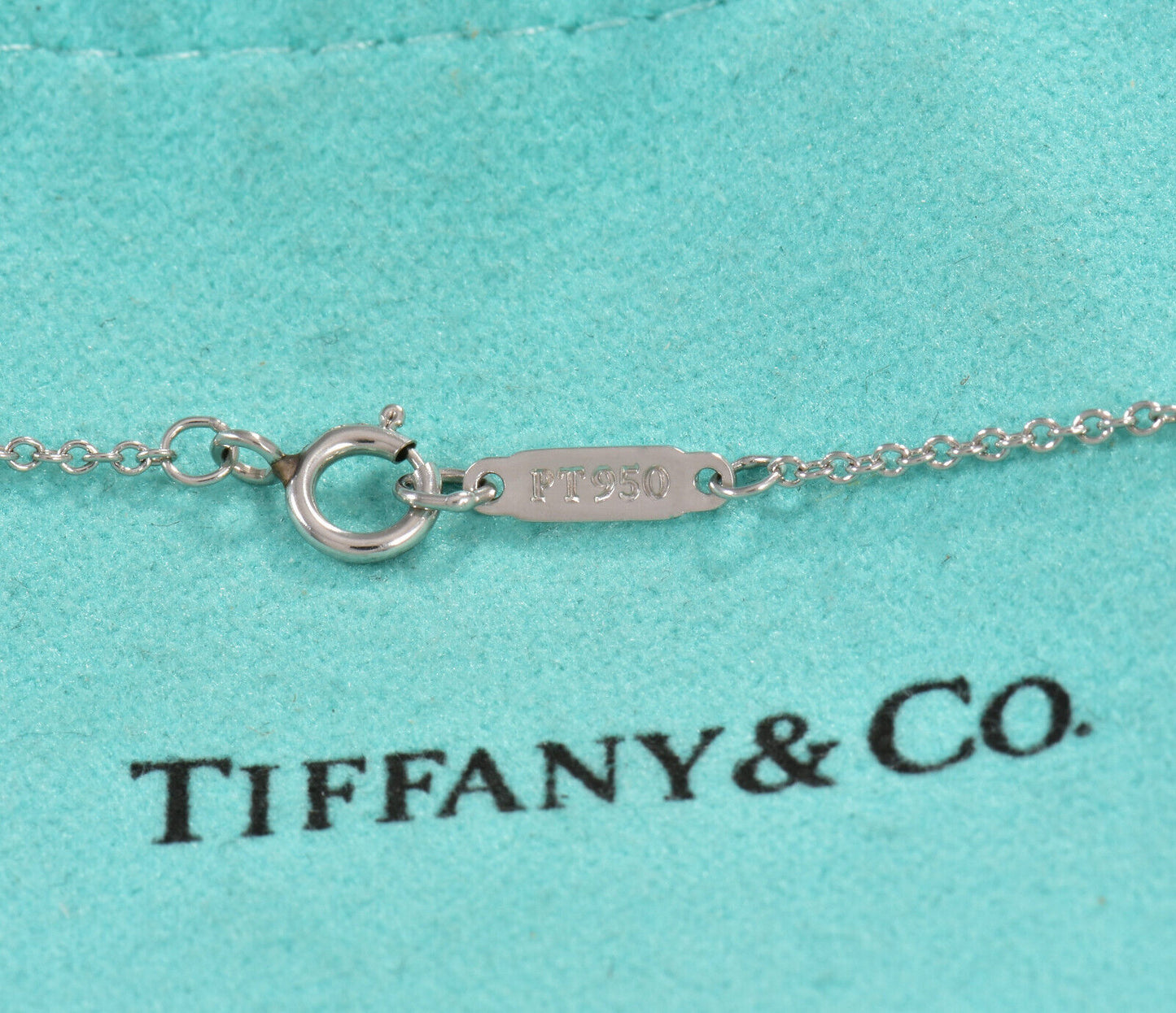 Tiffany & Co Diamond Platinum Infinity 16.25" Necklace & Box Pouch Eternity Rare