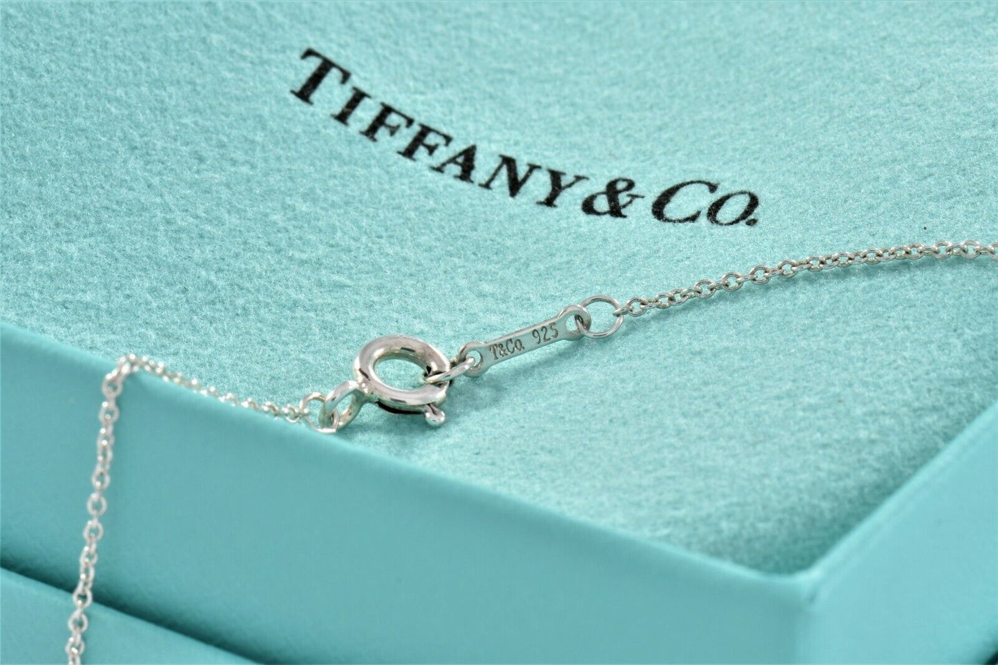 Tiffany & Co Elsa Peretti Silver Mesh Pearl Dangling Pendant Necklace Boxed Rare