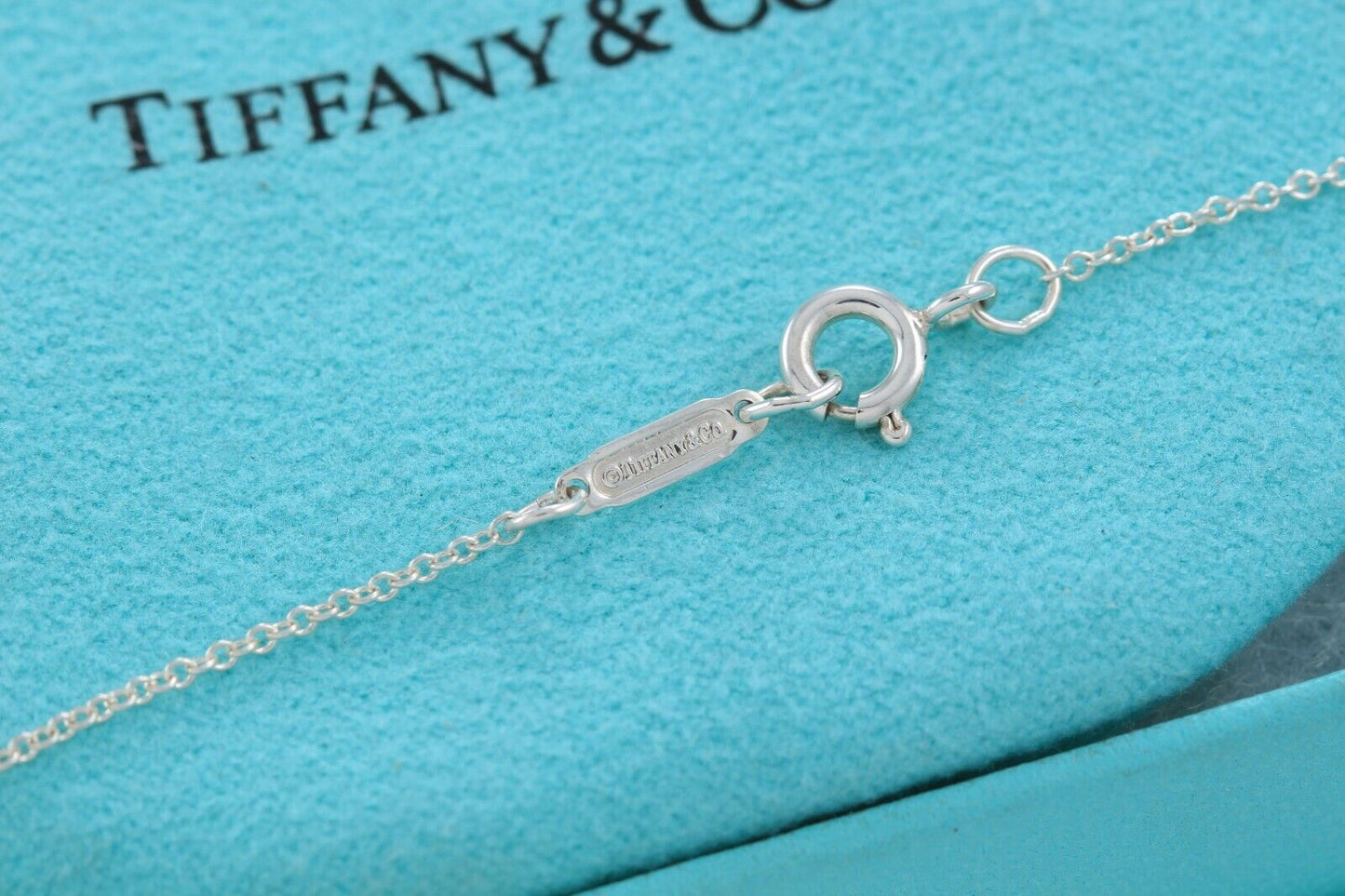 Tiffany & Co Silver Stencil Cutout Two Heart Charm Pendant 16" Love Necklace